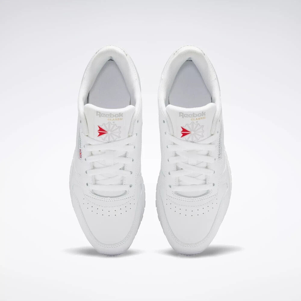 Reebok Classic Leather Fashion Sneaker Men's White Gray Low Top Shoes