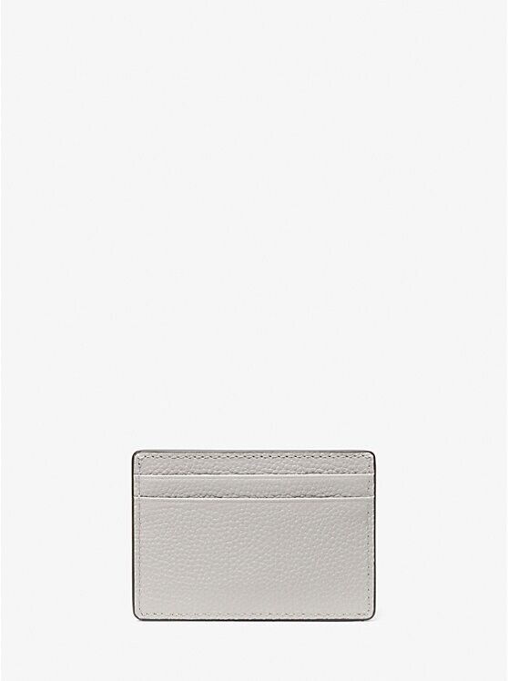 Michael Kors Jet Set Wallet Womens Aluminum Pebbled Leather Card Case.