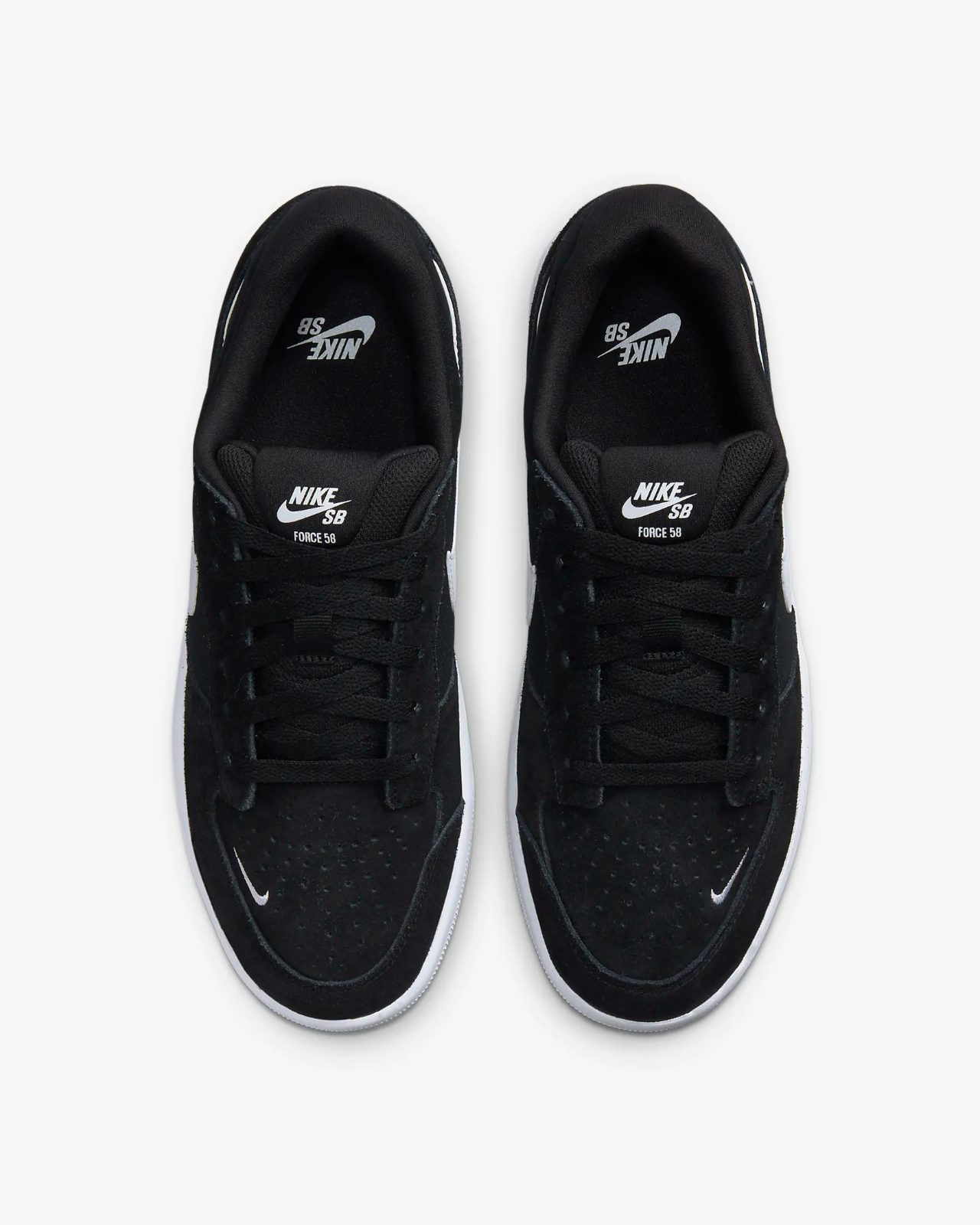 Nike SB Force 58 Sneakers Men's Black Suede Skateboard Shoes