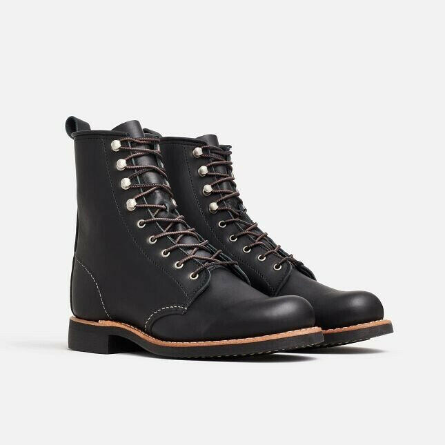 Red Wing Silversmith 3361 Short Boots Women US 7 Black Boundary Leather Lace-Up.