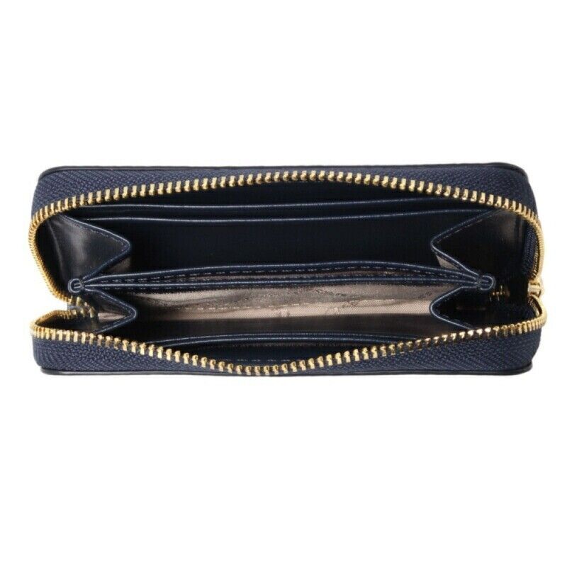 Michael Kors Jet Set Wallet Women's Small Navy Leather Zip-Around.
