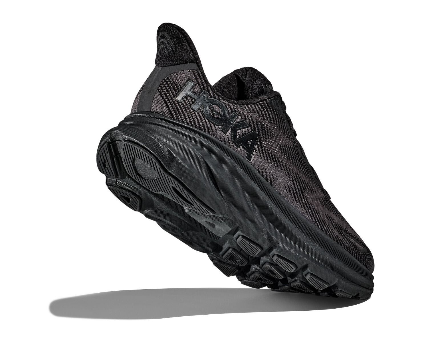 Hoka One One Clifton 9 1127895-BBLC Sneakers Men's Black Lace-Up Running Shoes