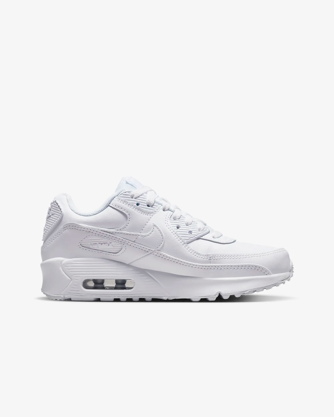 Nike Air Max 90 LTR Sneakers Kids White Leather Comfort Shoes