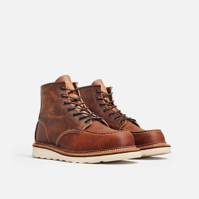 Red Wing Classic 1907 Men's Copper Rough & Tougs Leather Moc Toe 6" Boots.