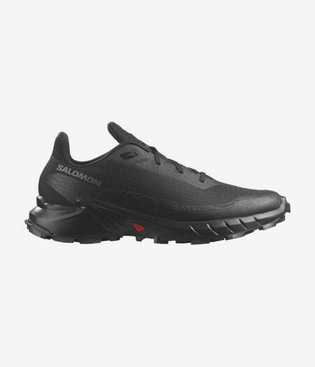 Salomon ALPHACROSS 5 473131 Sneakers Men Black Ebony Lace Up Trail Running Shoes.