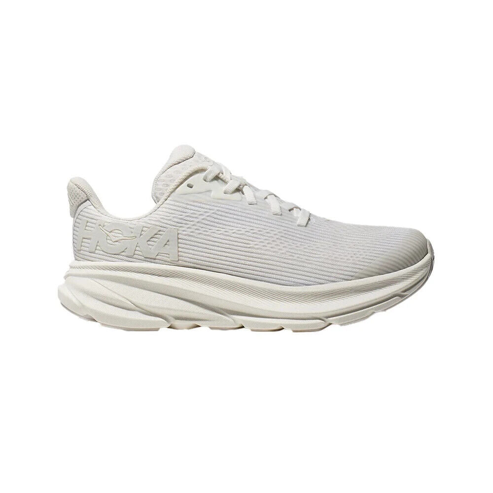 Hoka One One Clifton 9 Sneakers Kids White Lace Up Running Shoes
