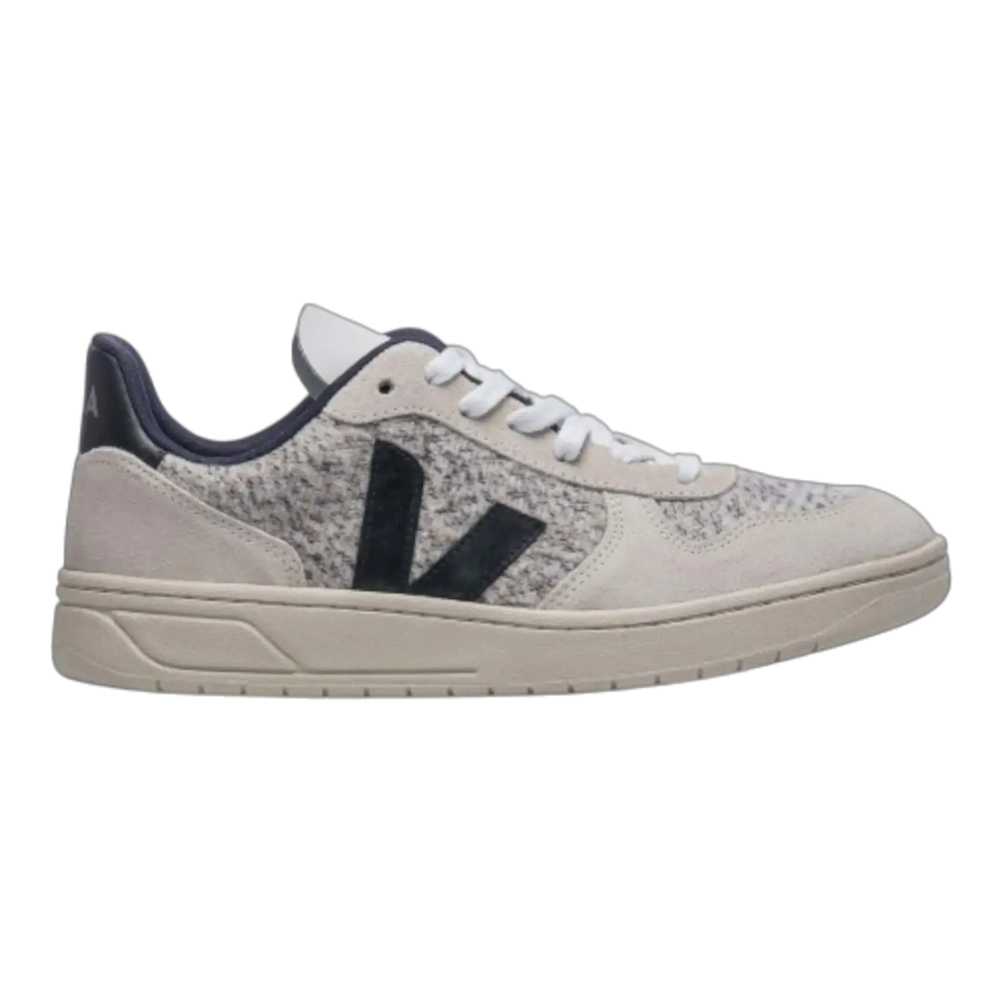 Veja V-10 VX0401439B Sneaker Mens EU 42 Snow Black Suede Comfort Lifestyle Shoes VEJA