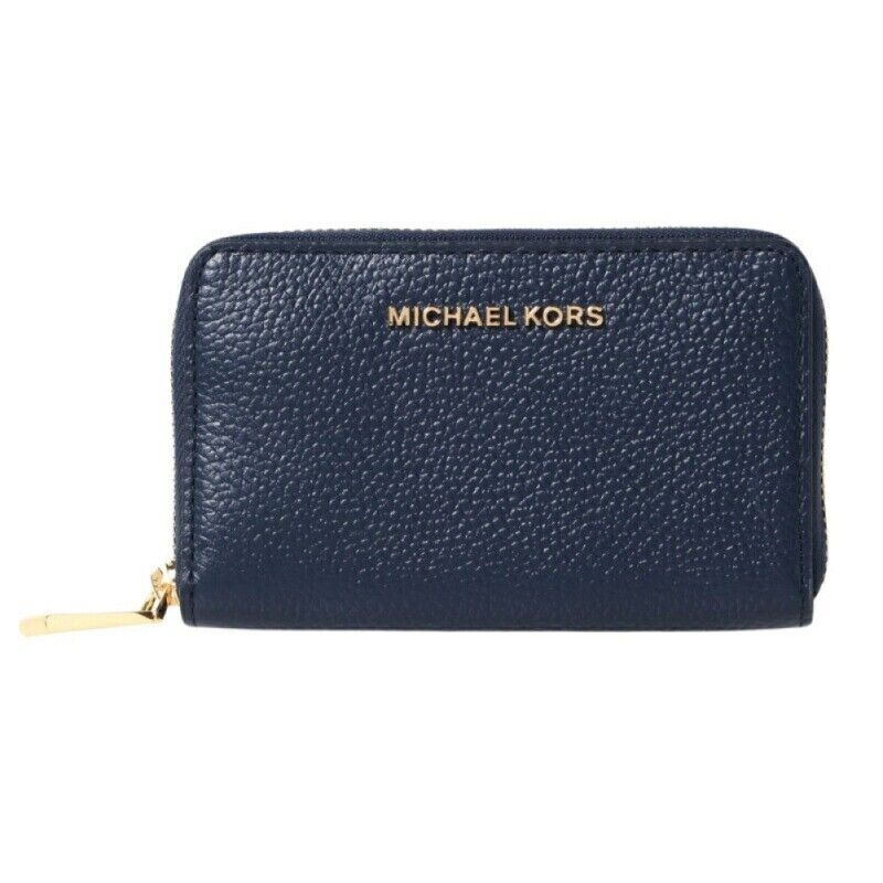 Michael Kors Jet Set Wallet Women's Small Navy Leather Zip-Around.