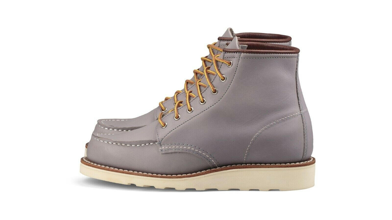 Red Wing Heritage Classic 3378 Women 6.5 Gray Leather Moc Toe 6-Inch Ankle Boots.