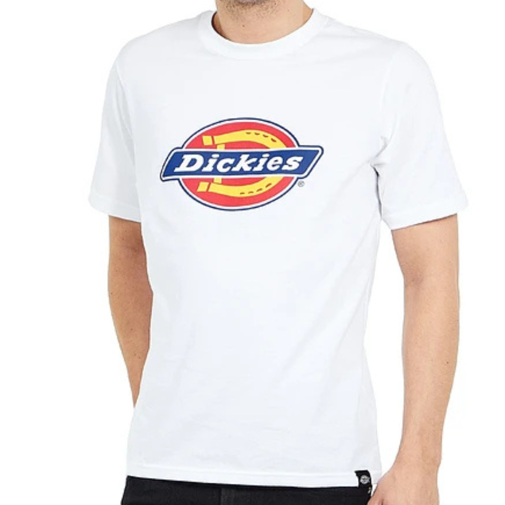 Dickies T-Shirt Mens White Cotton Horseshoe Logo Crew Neck Short Sleeve Pullover