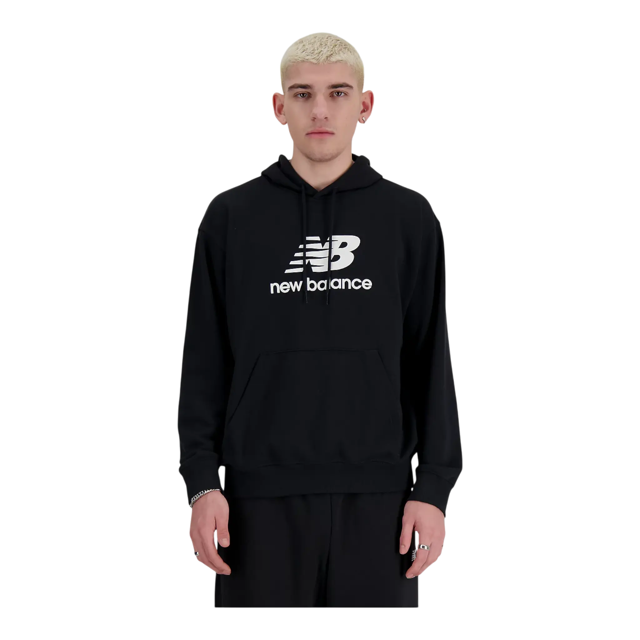 New Balance Sport Essentials Fleece Logo Hoodie – Black New Balance