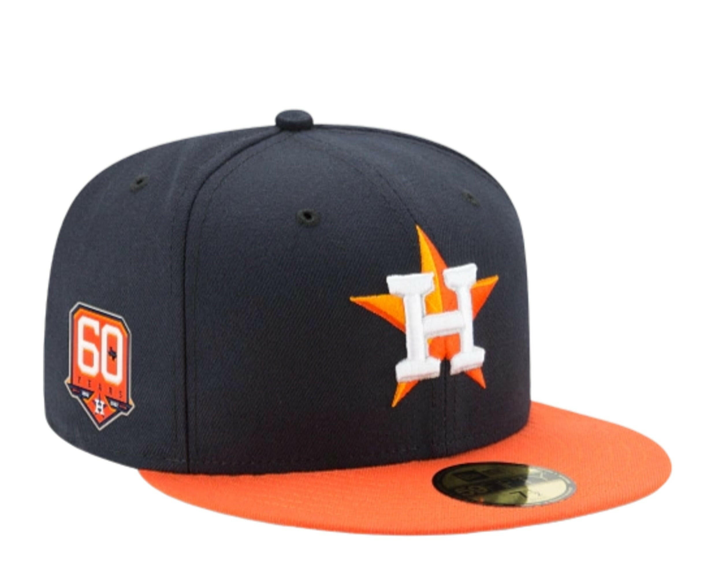 New Era 59Fifty MLB Houston Astros 60th Anniversary Authentic Collection Road Fitted Hat.