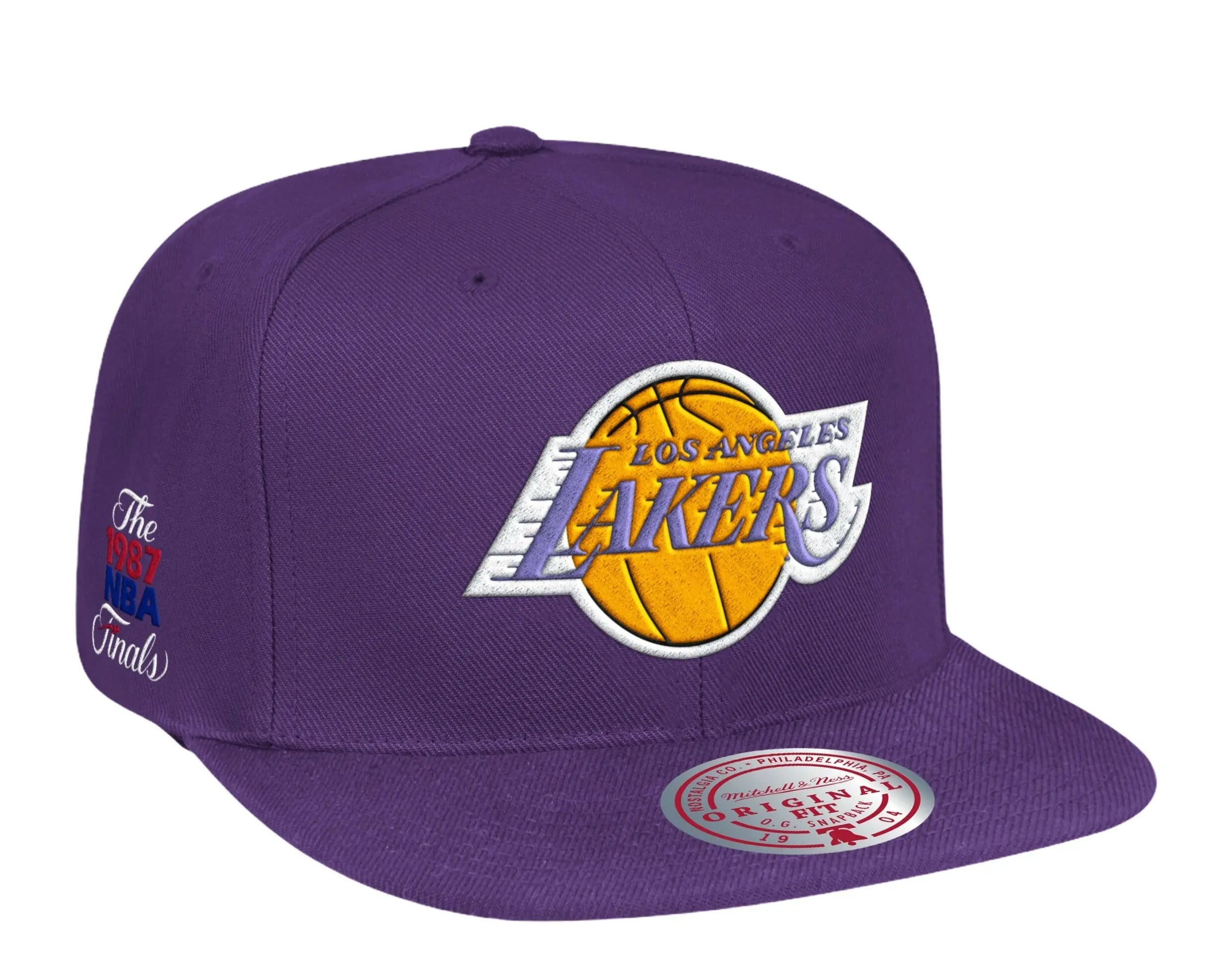 Mitchell & Ness NBA Los Angeles Lakers HWC 1987 Finals Patch Snapback Hat.