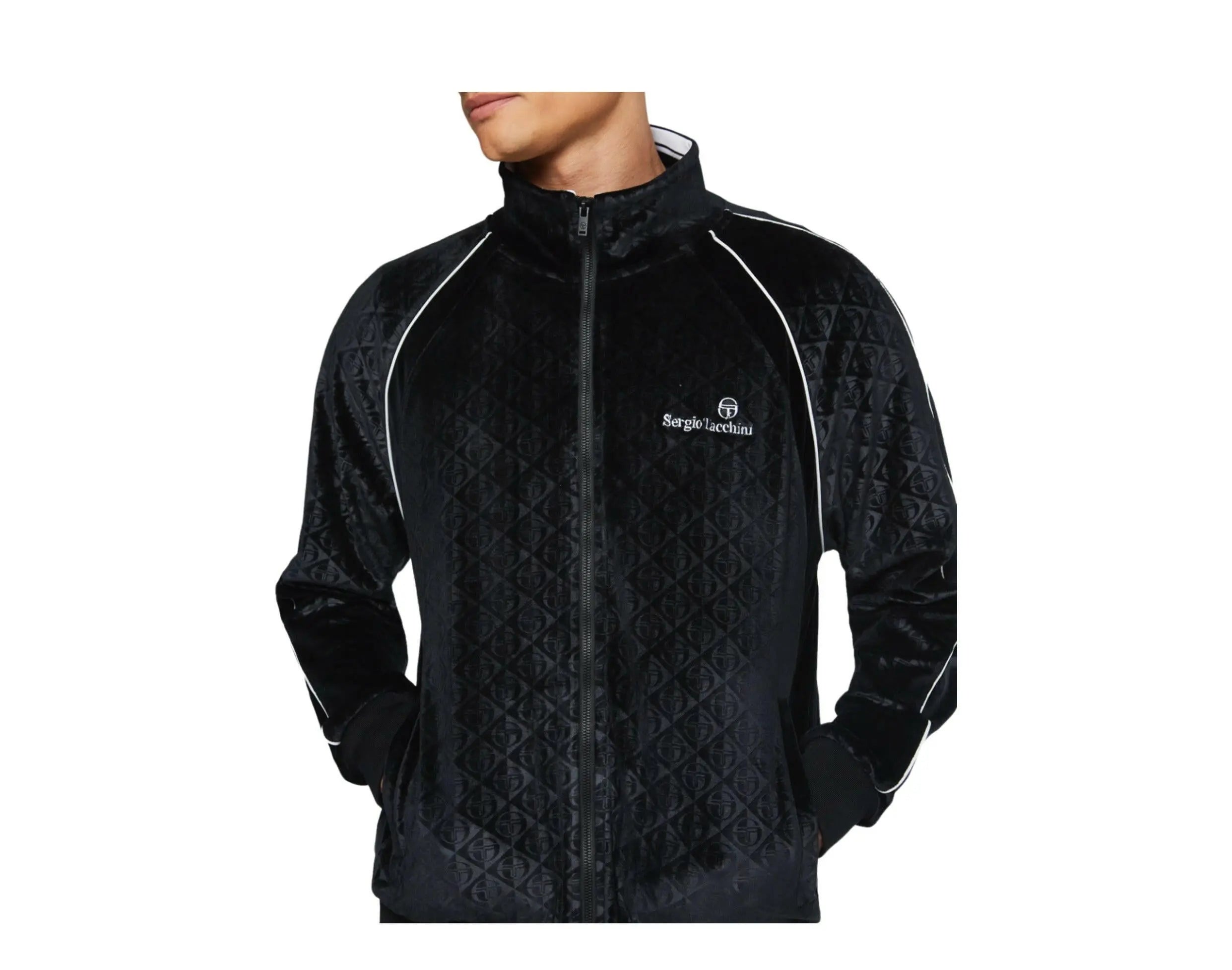Sergio Tacchini Debossed Velour Track Jacket.