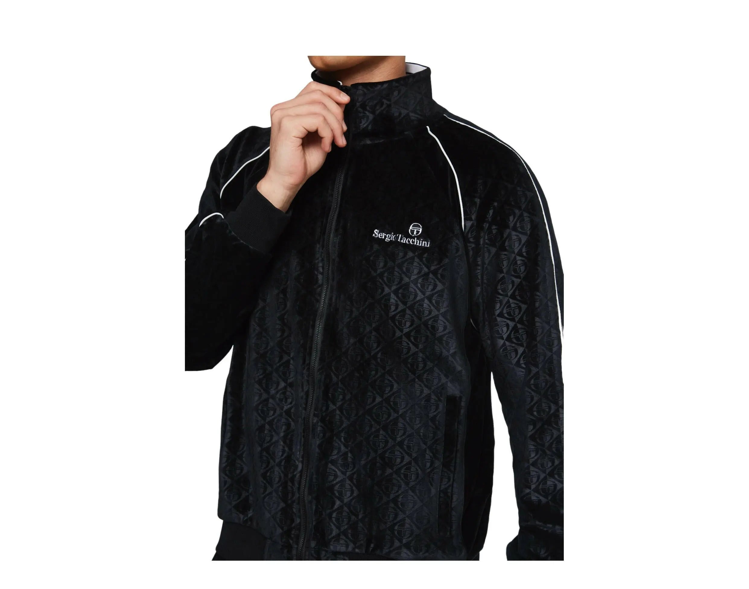 Sergio Tacchini Debossed Velour Track Jacket.