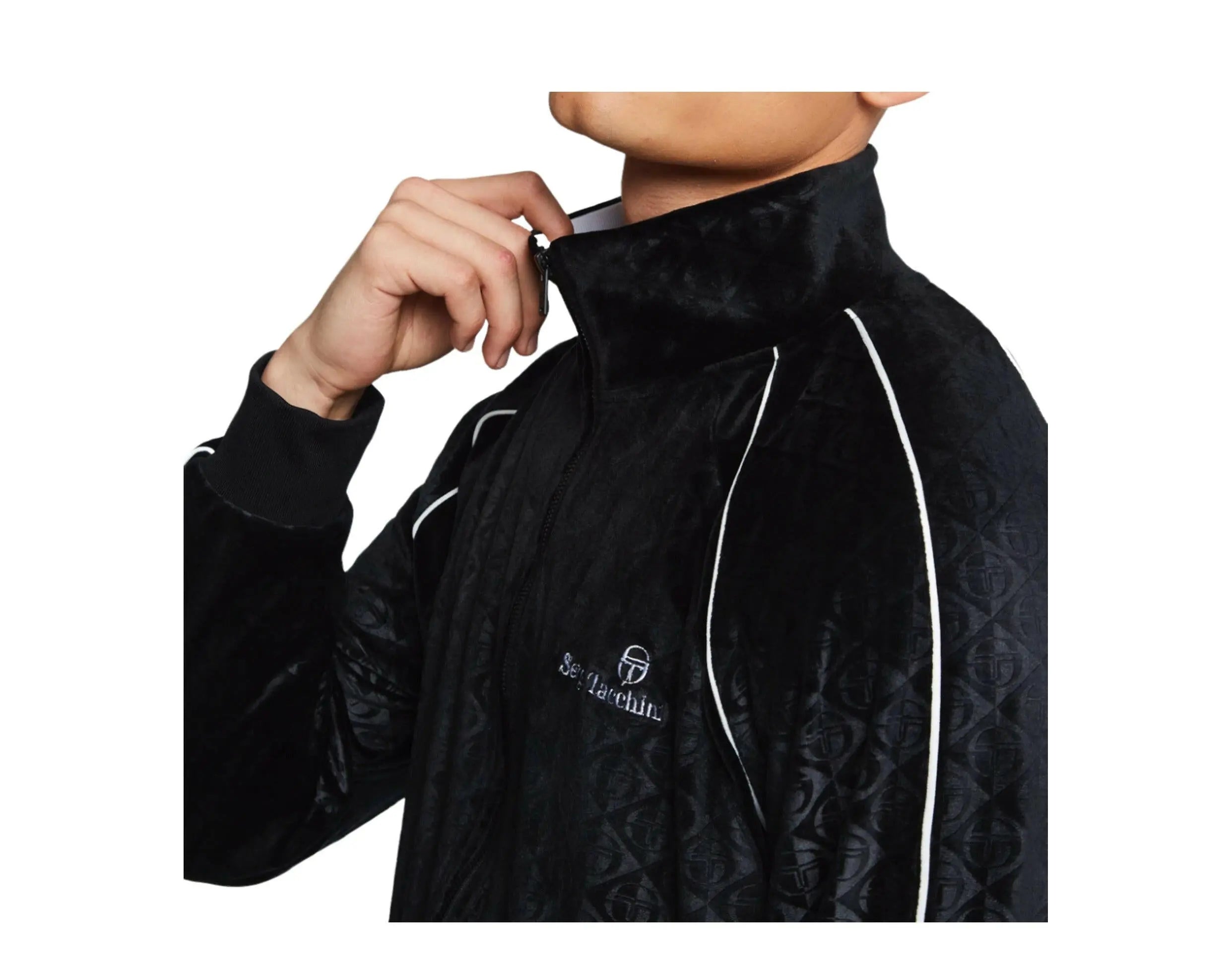 Sergio Tacchini Debossed Velour Track Jacket.