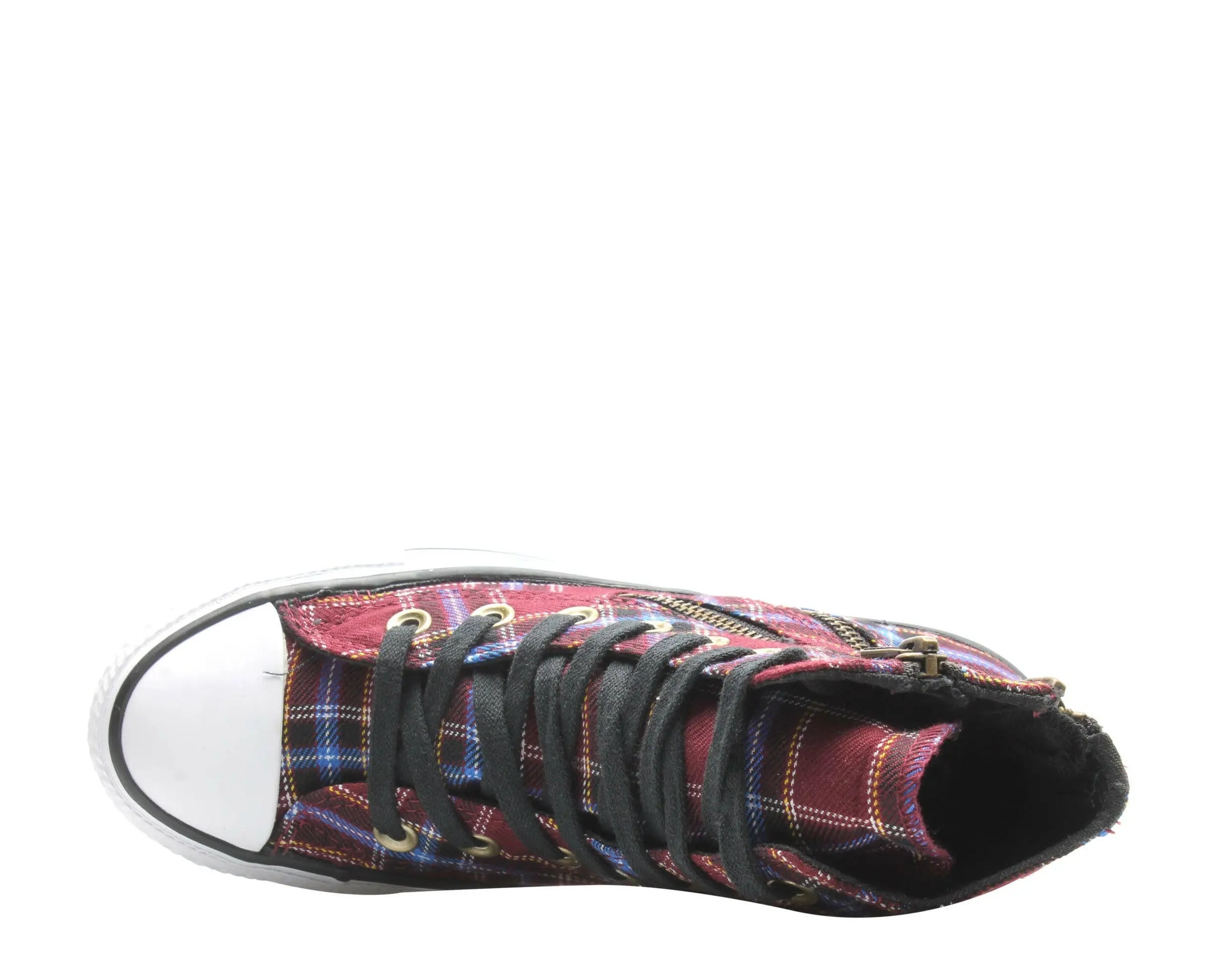 Converse Chuck Taylor All Star Dual Zip Hi Plaid Women's Sneakers.