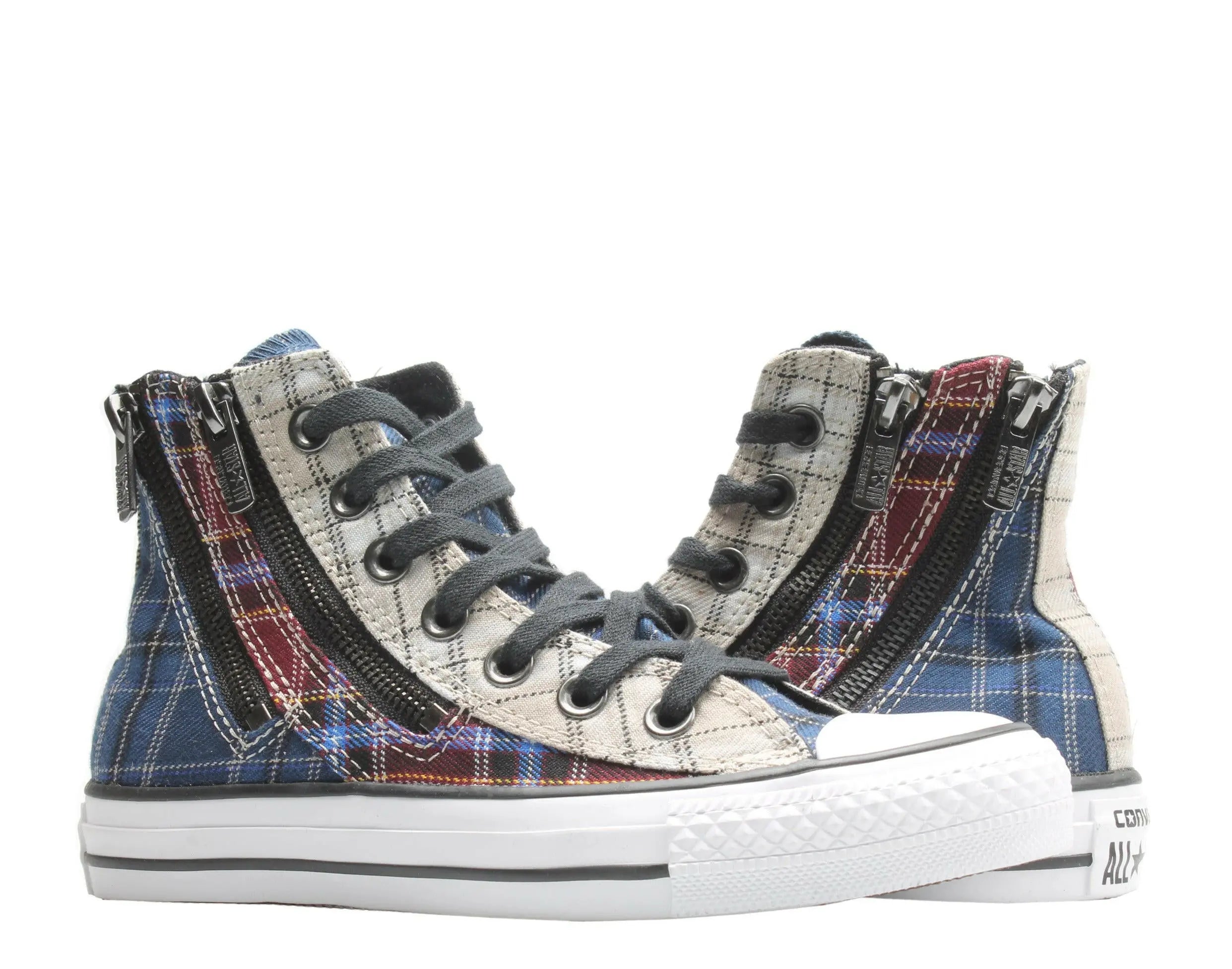 Converse Chuck Taylor All Star Dual Zip Hi Plaid Women's Sneakers.