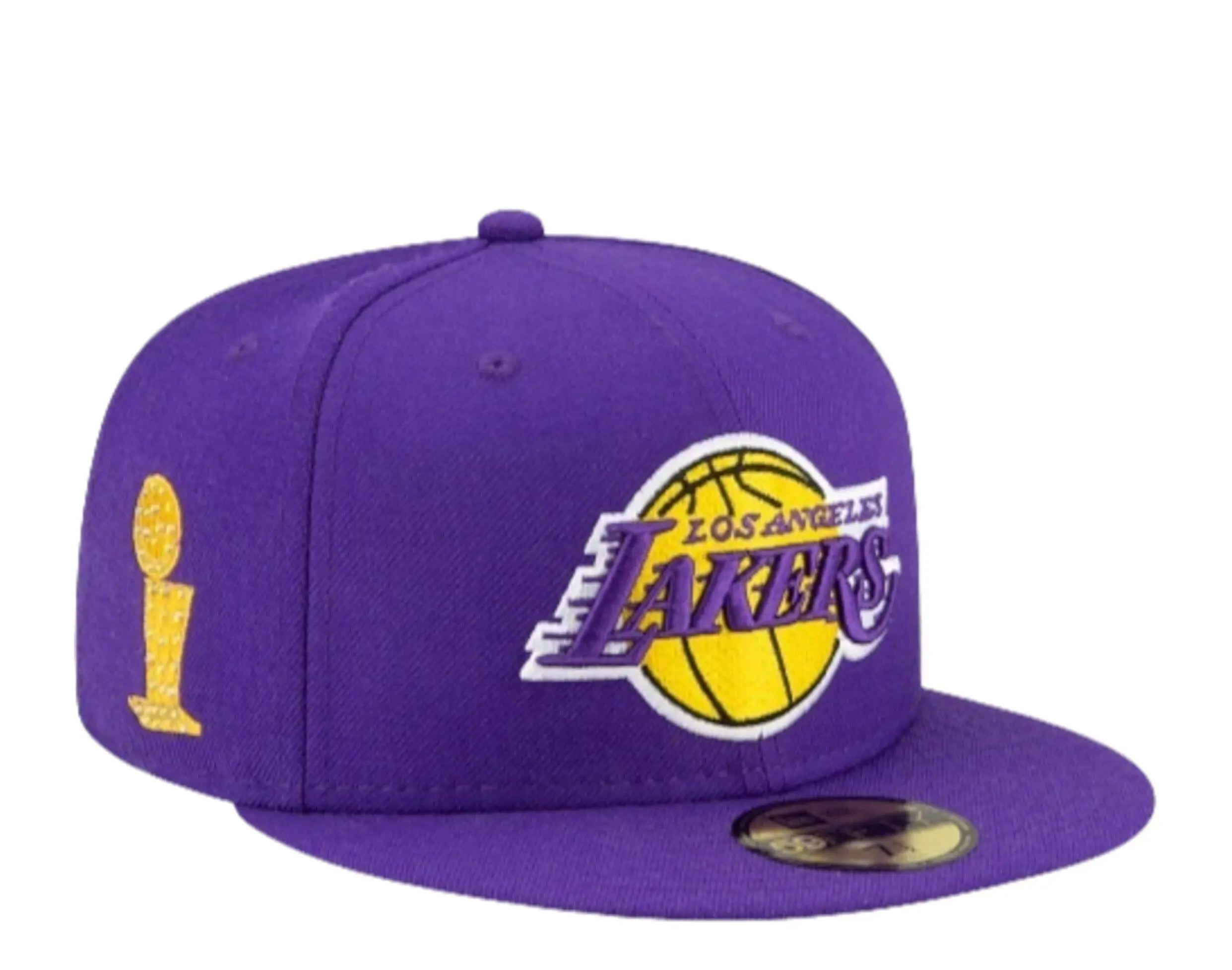 New Era 59Fifty NBA Los Angeles Lakers Icy Side Patch Fitted Hat W/ Baby Blue Undervisor.