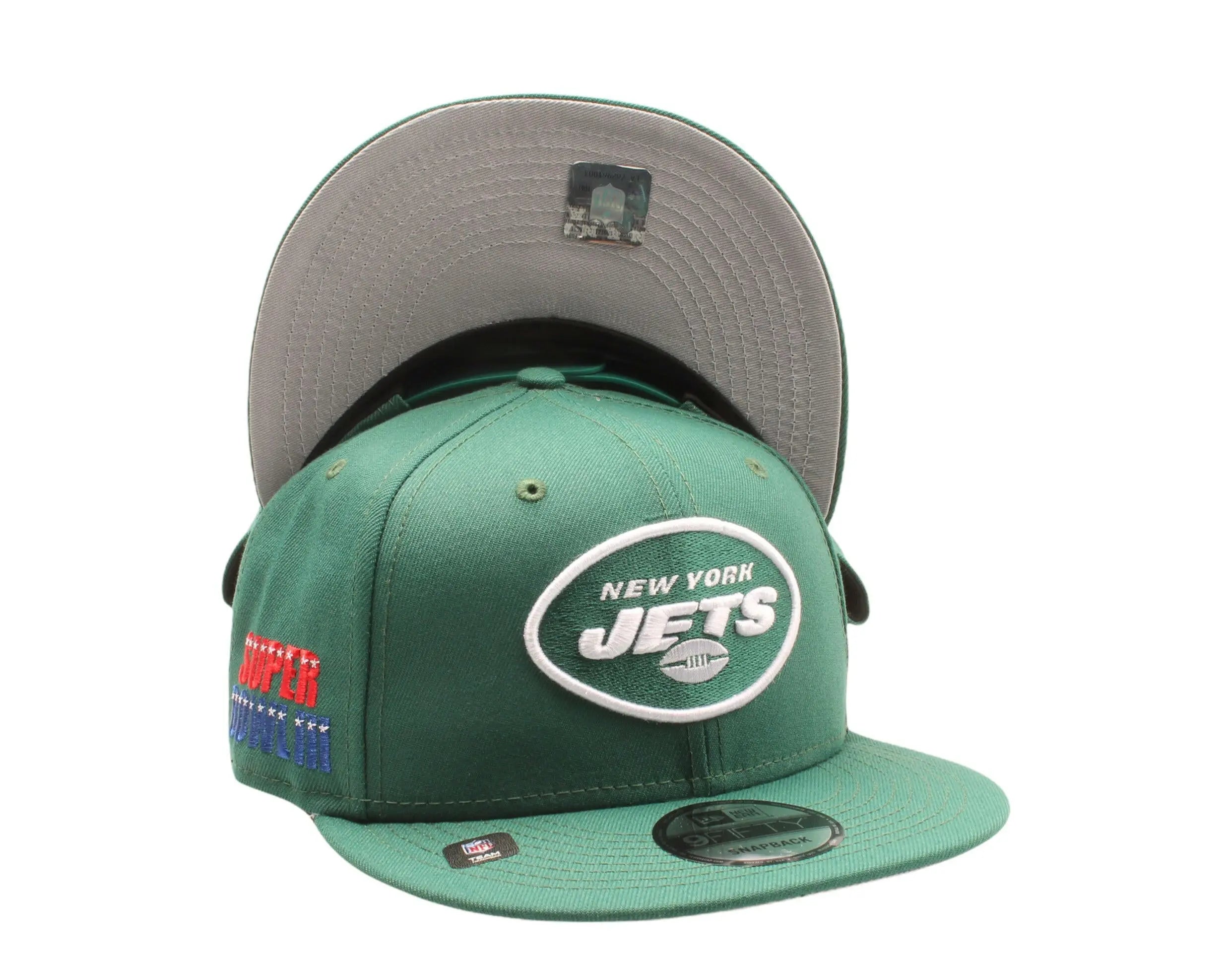 New Era 9Fifty NFL New York Jets III Super Bowl Patch Up Snapback Hat.