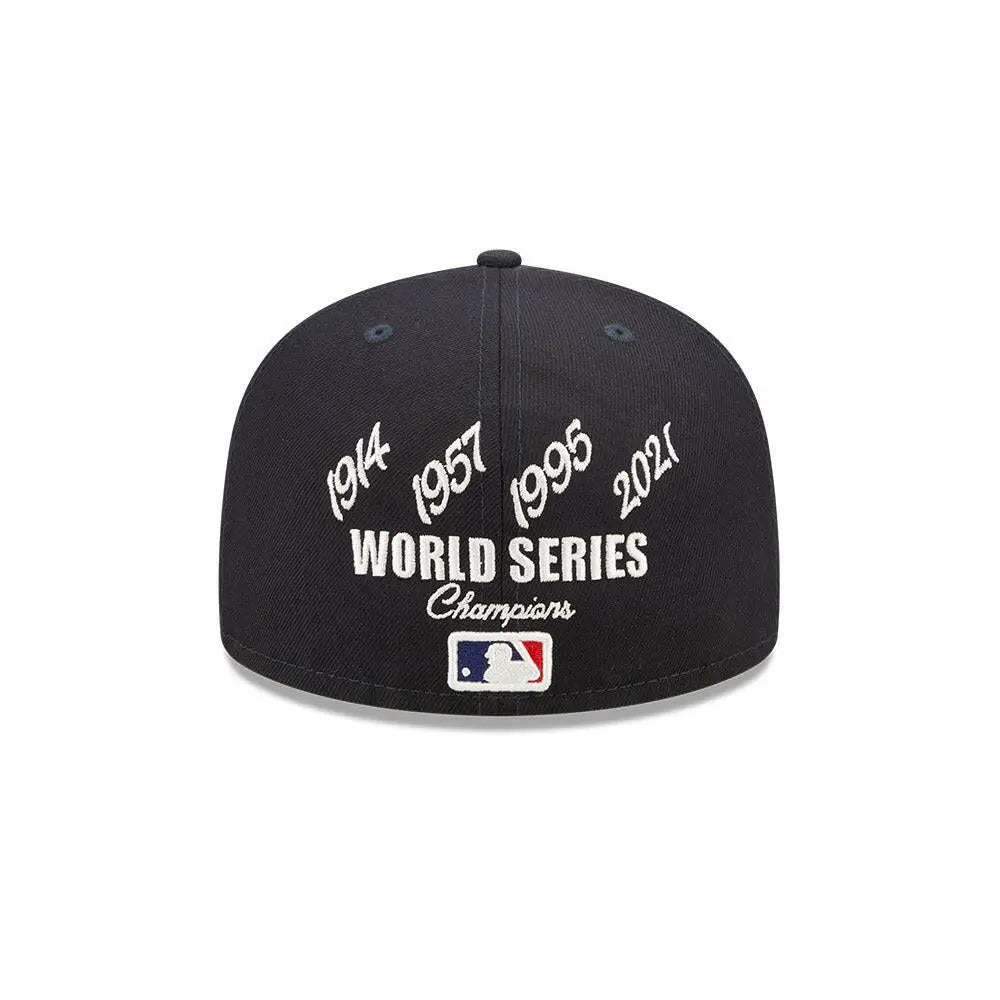 New Era 59Fifty MLB Atlanta Braves Crown Champs WS Fitted Hat.
