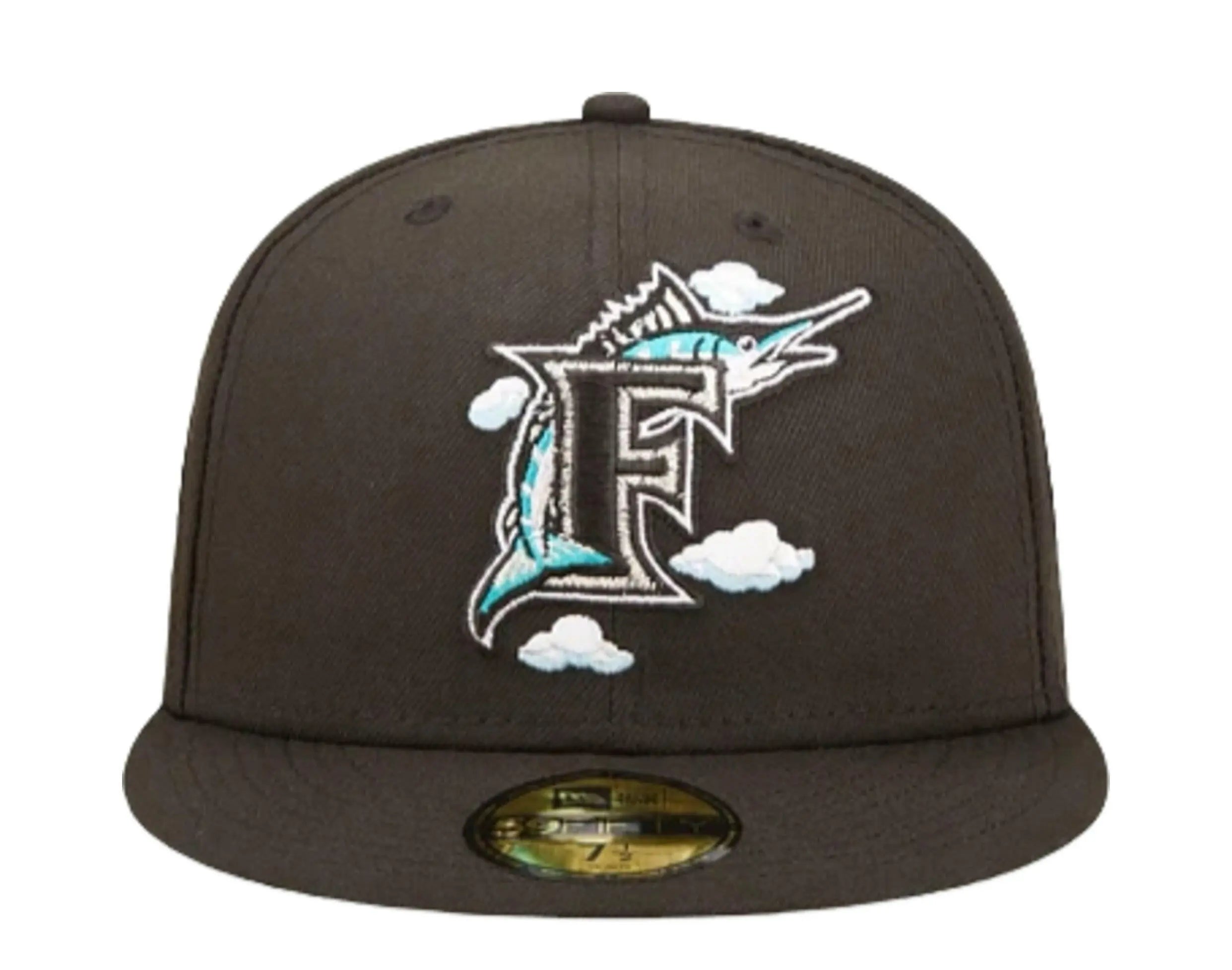 New Era 59Fifty MLB Florida Marlins Comic Cloud Fitted Hat.