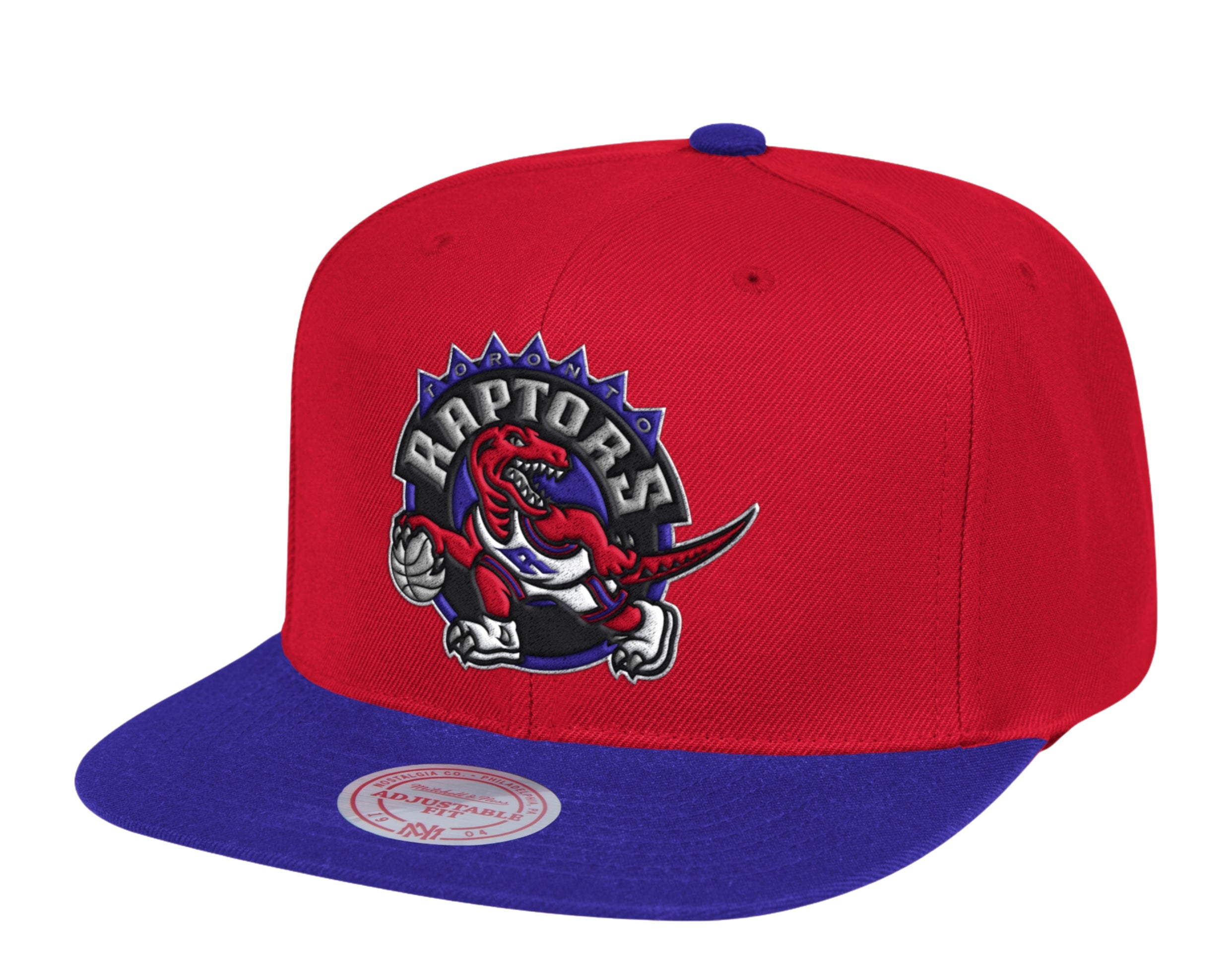Mitchell & Ness NBA Toronto Raptors Team Logo 2 Tone Snapback Hat, Cap, New