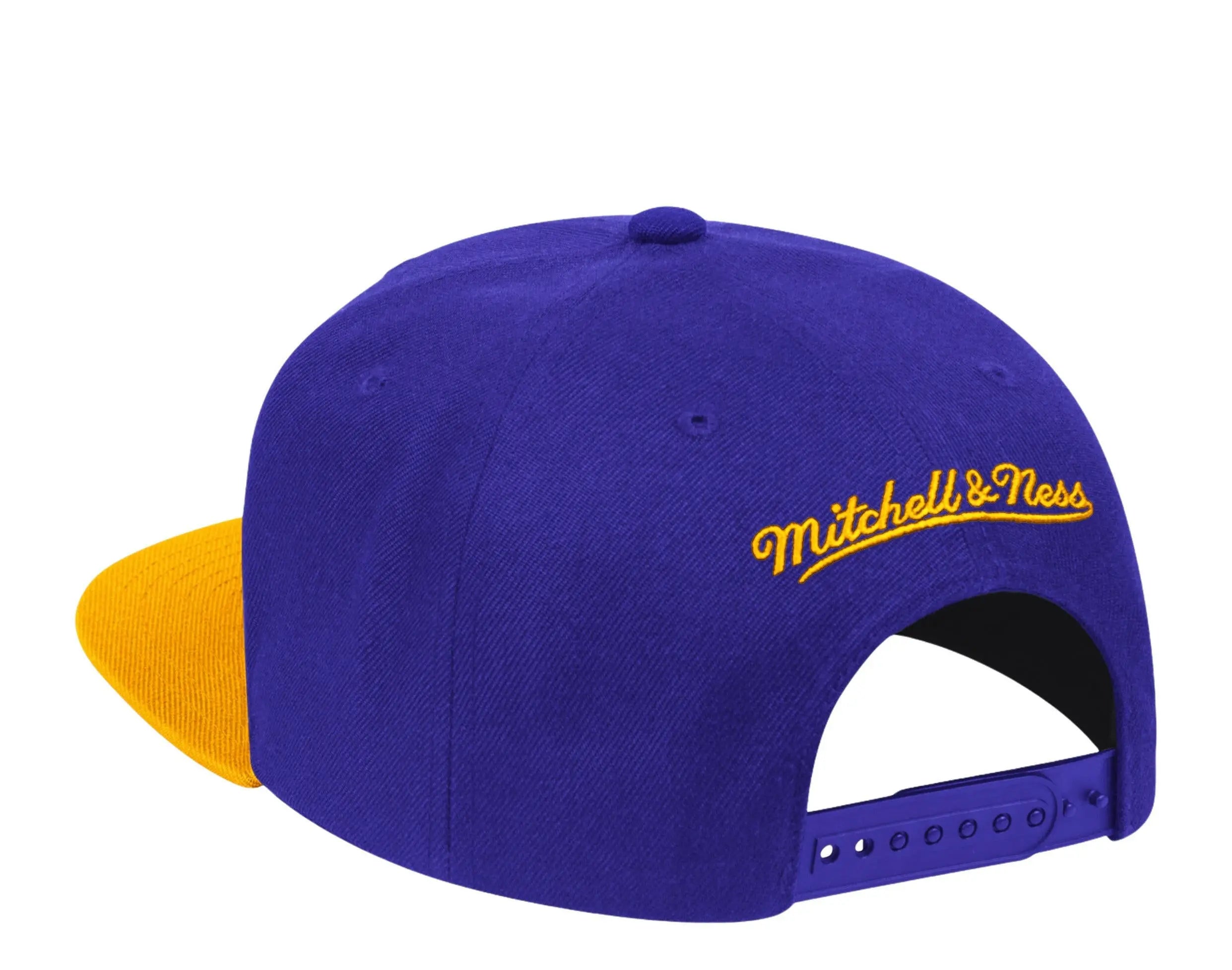 Mitchell & Ness NBA Los Angeles Lakers Wool 2 Tone Snapback Hat.