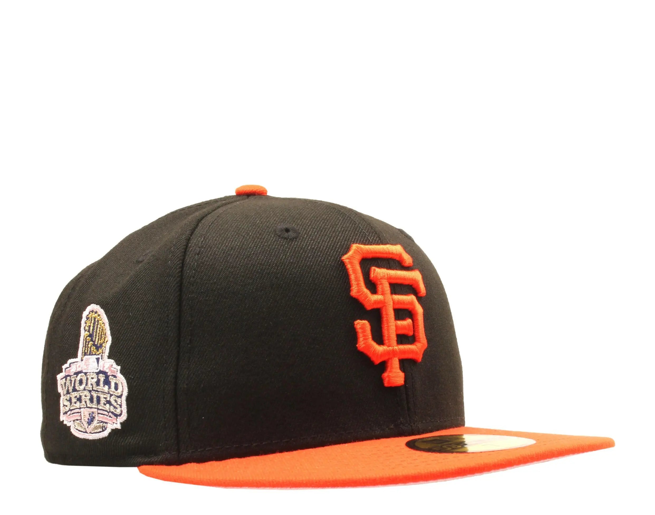 New Era x NYCMode 59Fifty MLB San Francisco Giants 2012 World Series Fitted W/ Pink Undervisor.