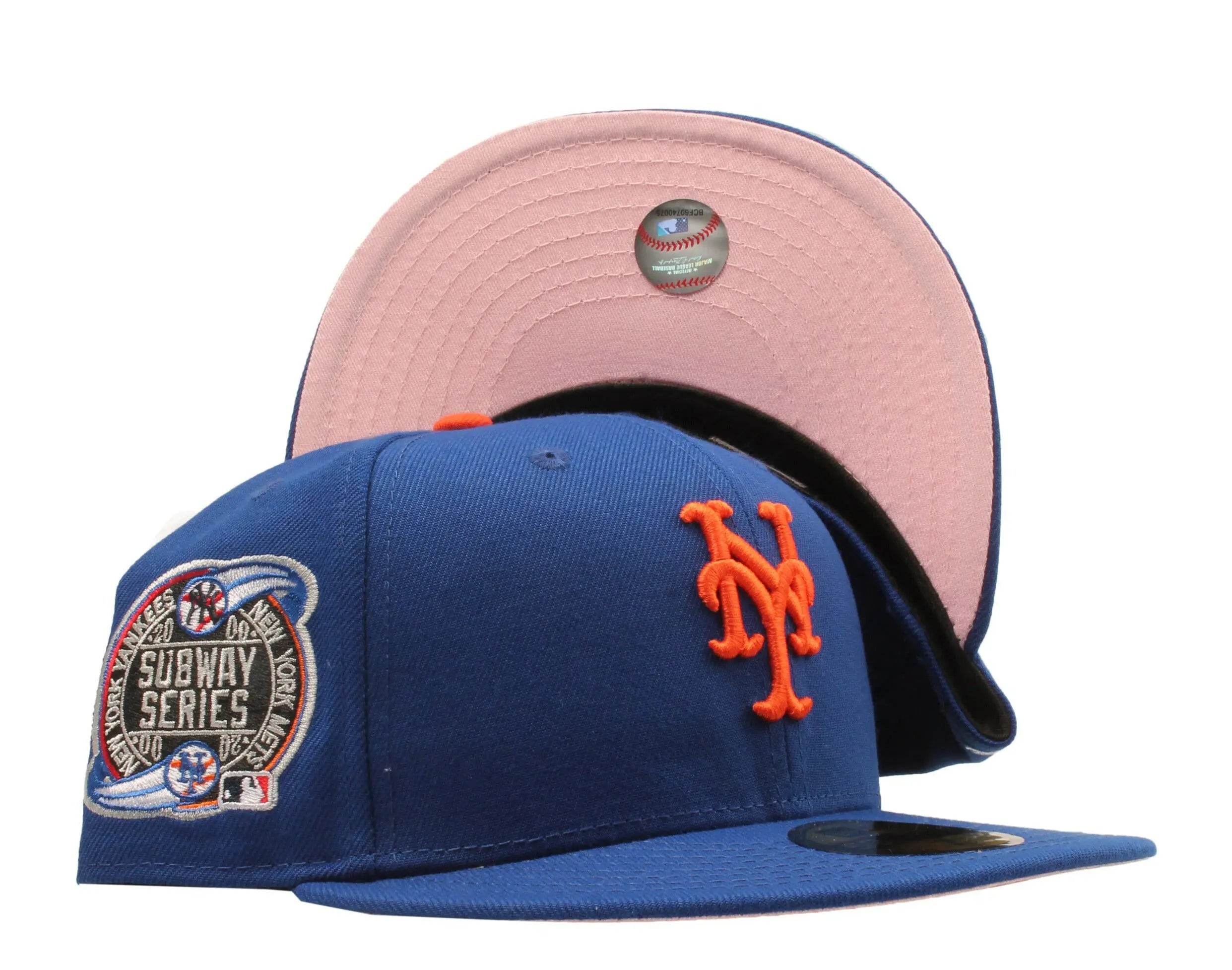New Era x NYCMode 59Fifty MLB New York Mets 2000 Subway Series Fitted W/ Pink Undervisor.