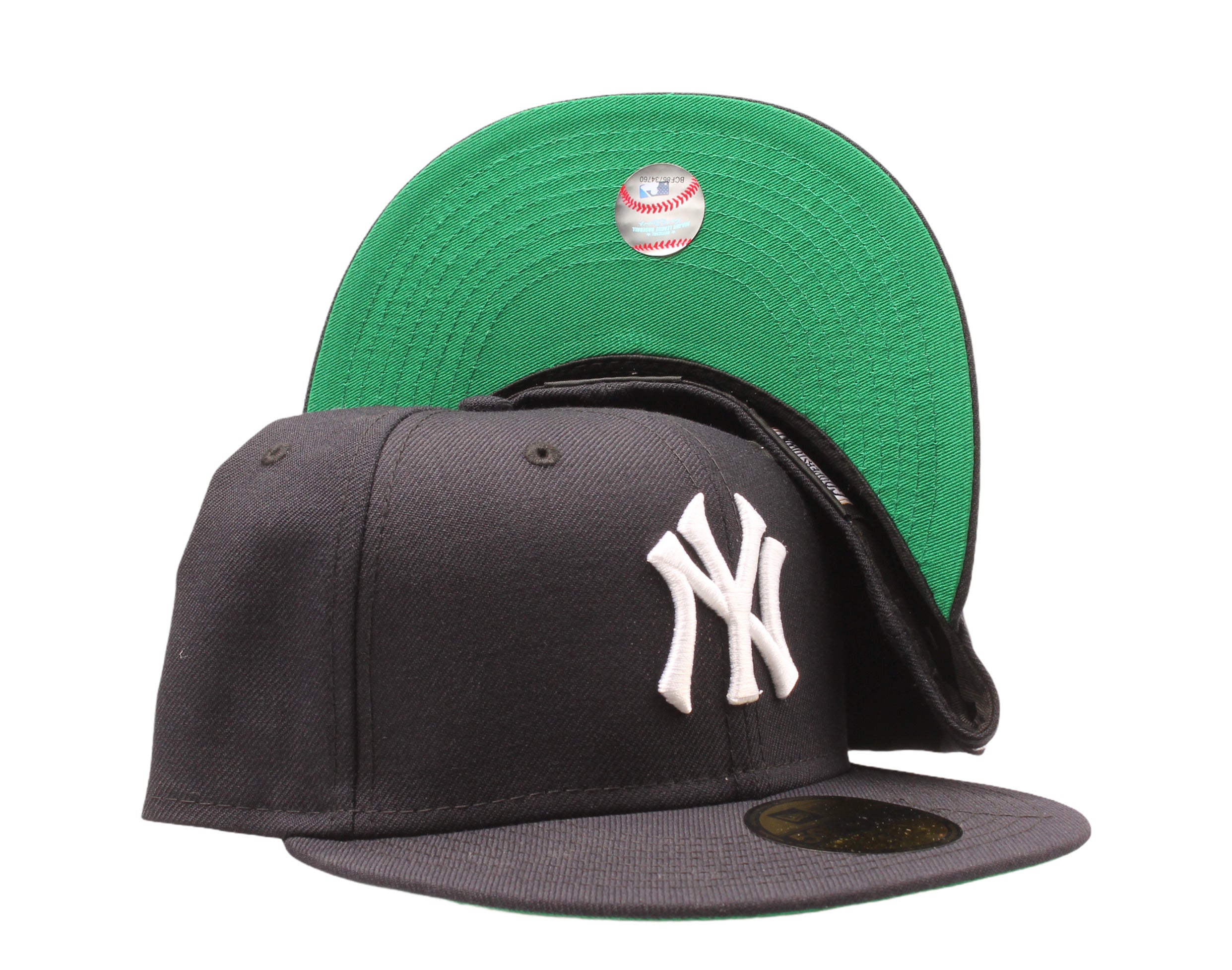 New Era 59FIFTY MLB New York Yankees Wool Navy Blue Fitted Hat w/ Green Bottom