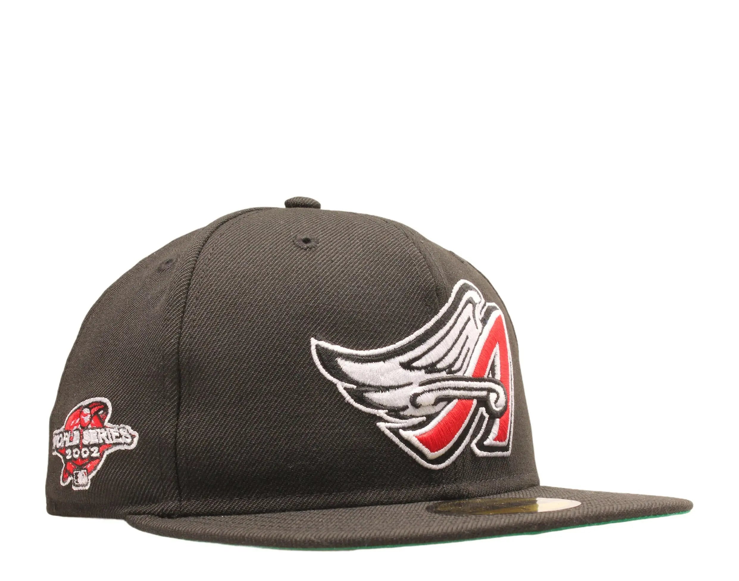 New Era x NYCMode 59Fifty MLB Anaheim Angels 2002 World Series Fitted Hat W/ Green Undervisor.