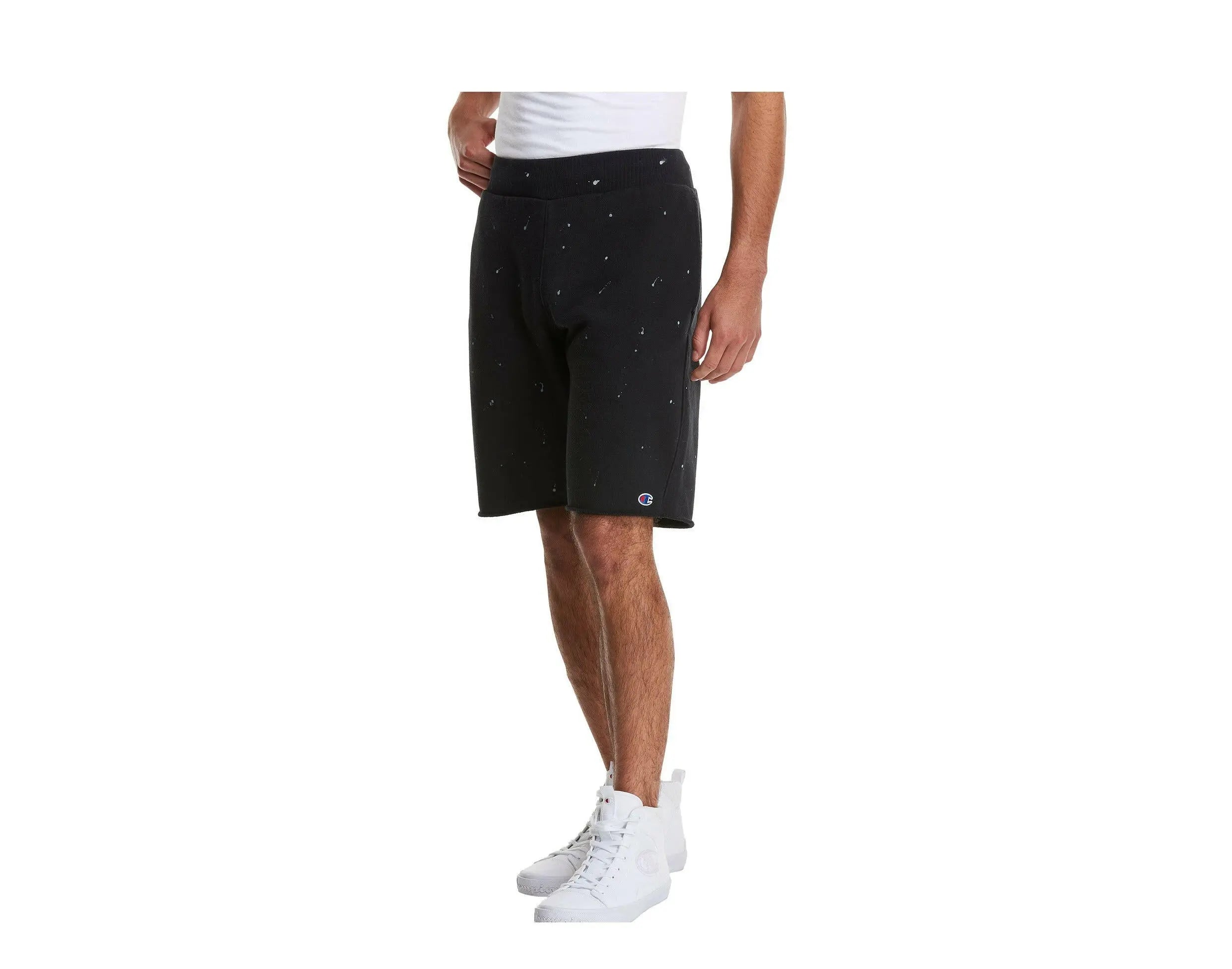 Champion C-Life Reverse Weave Cut Off Paint Splatter Men's Shorts.