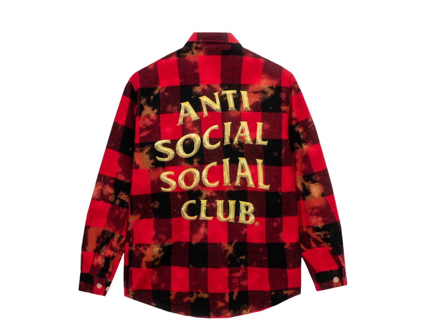 Anti Social Social Club Chromey Red Tie Dye Flannel Shirt
