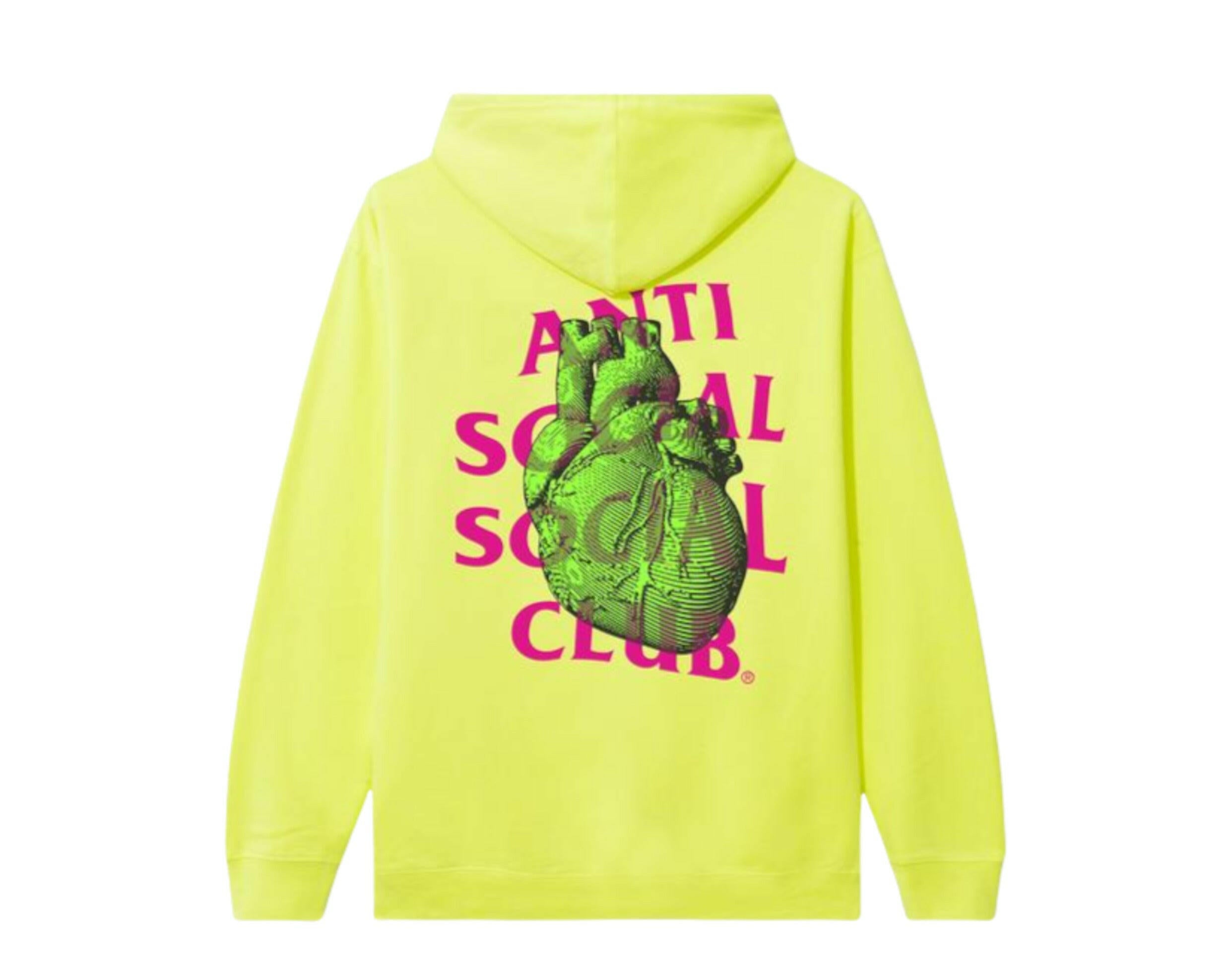 Anti Social Social Club Pulse Check Safety Yellow Hoodie.