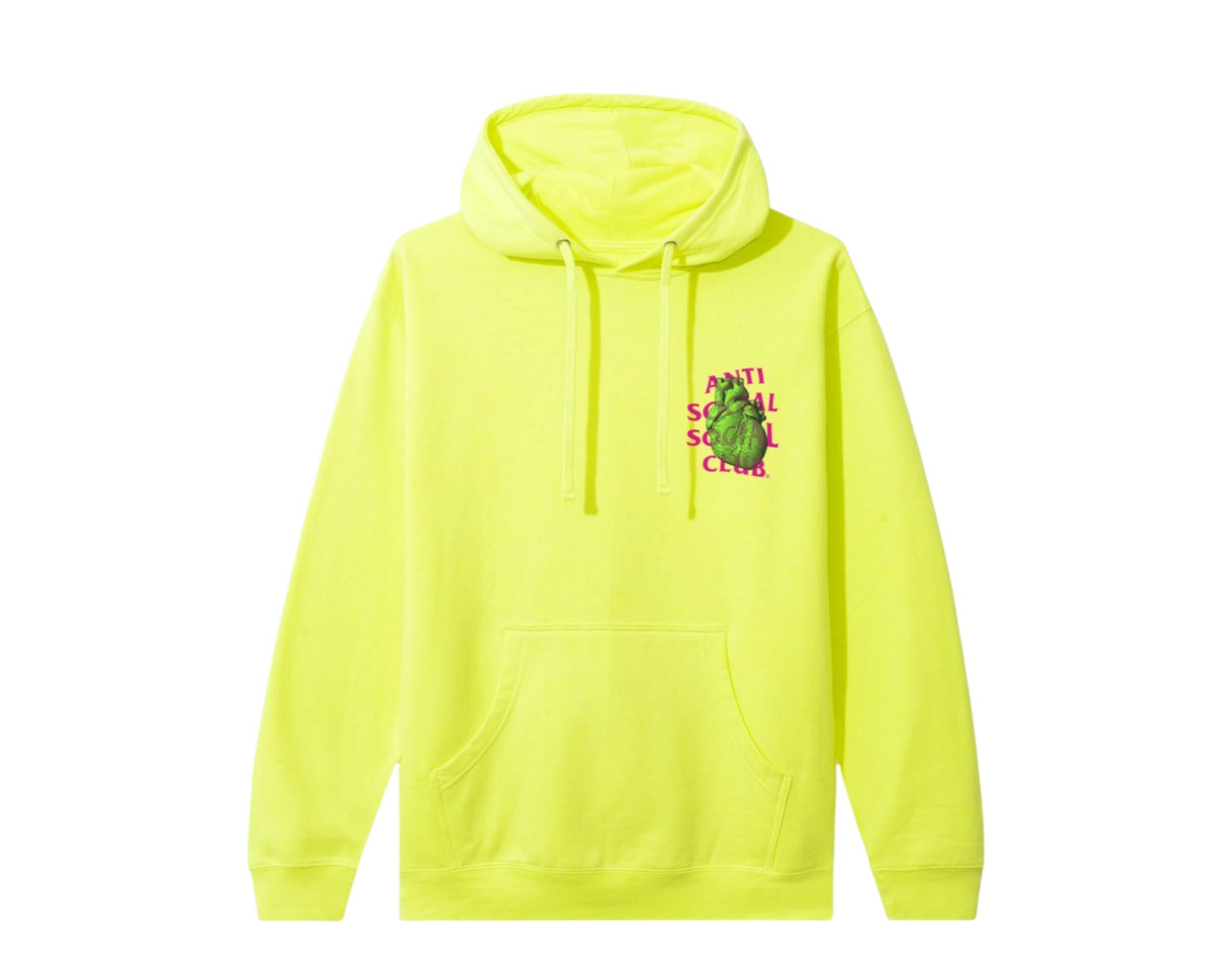 Anti Social Social Club Pulse Check Safety Yellow Hoodie.
