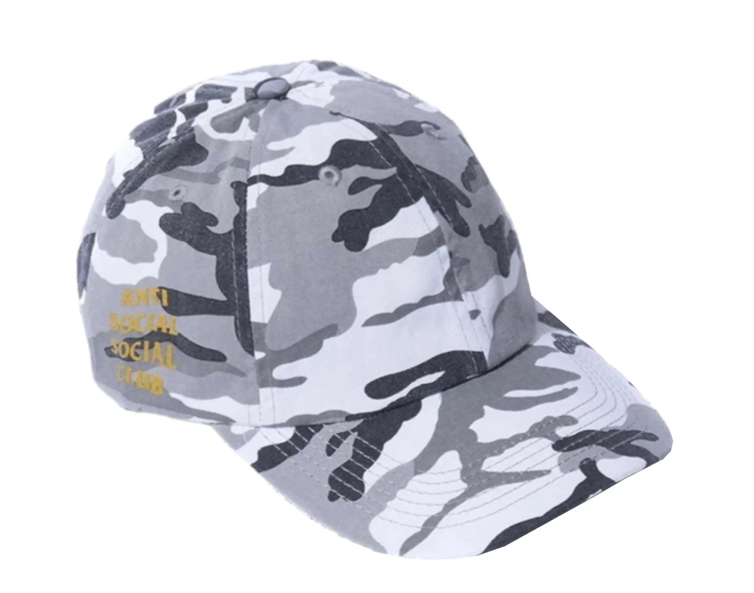 Anti Social Social Club 50 Degrees Snow Camo Cap.