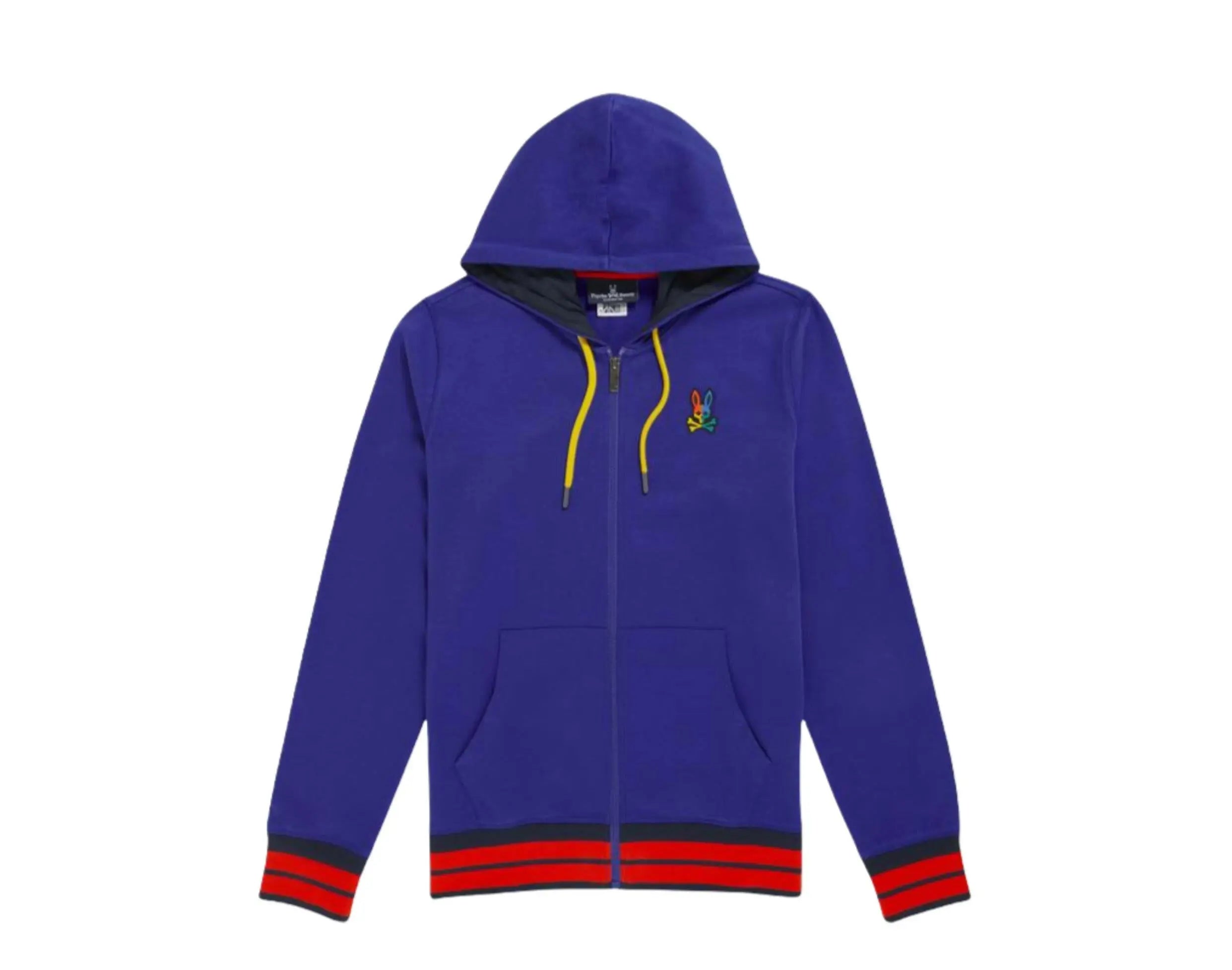 Psycho Bunny Warwick Color-Block Logo Zip-Up Men's Hoodie.