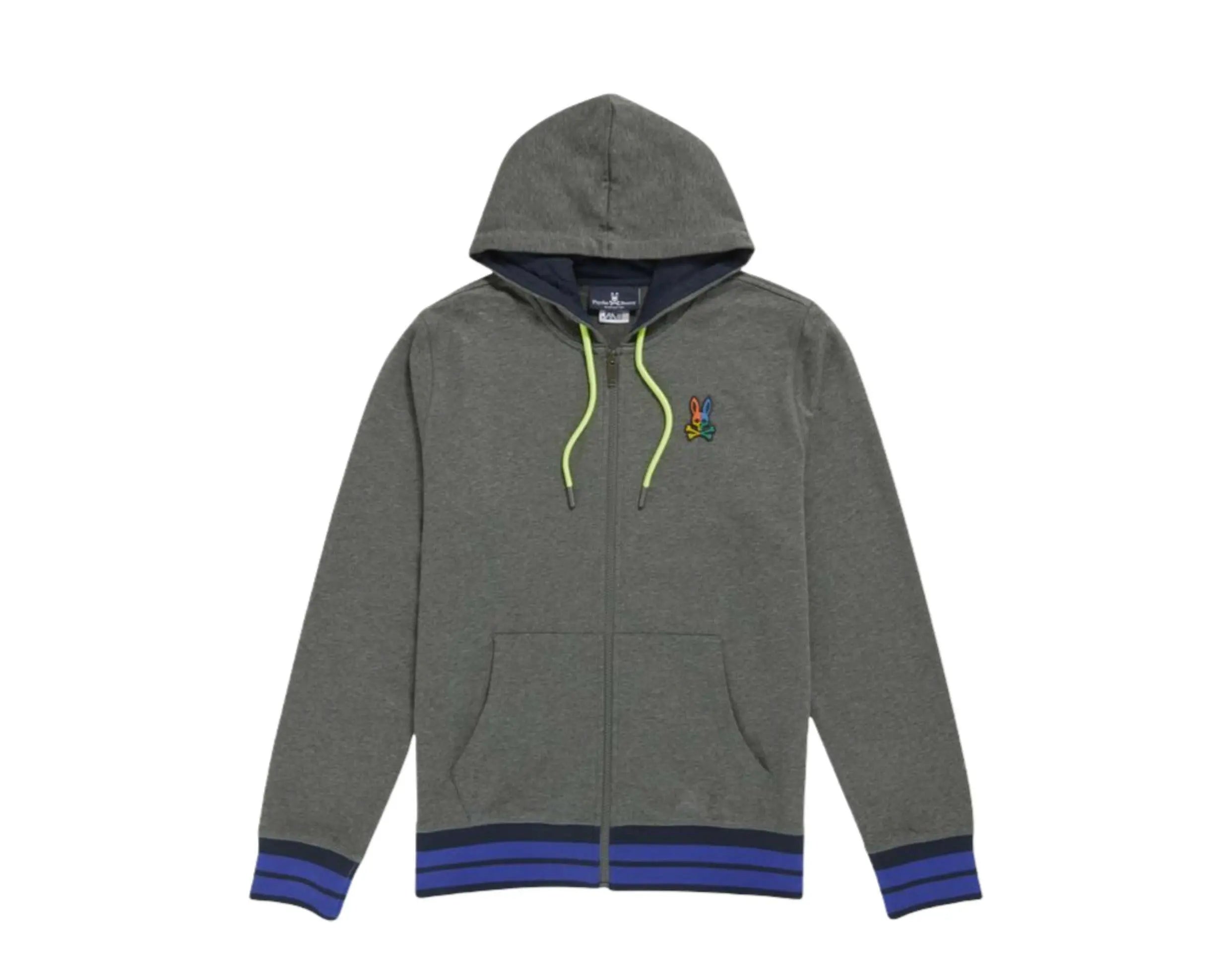 Psycho Bunny Warwick Color-Block Logo Zip-Up Men's Hoodie.