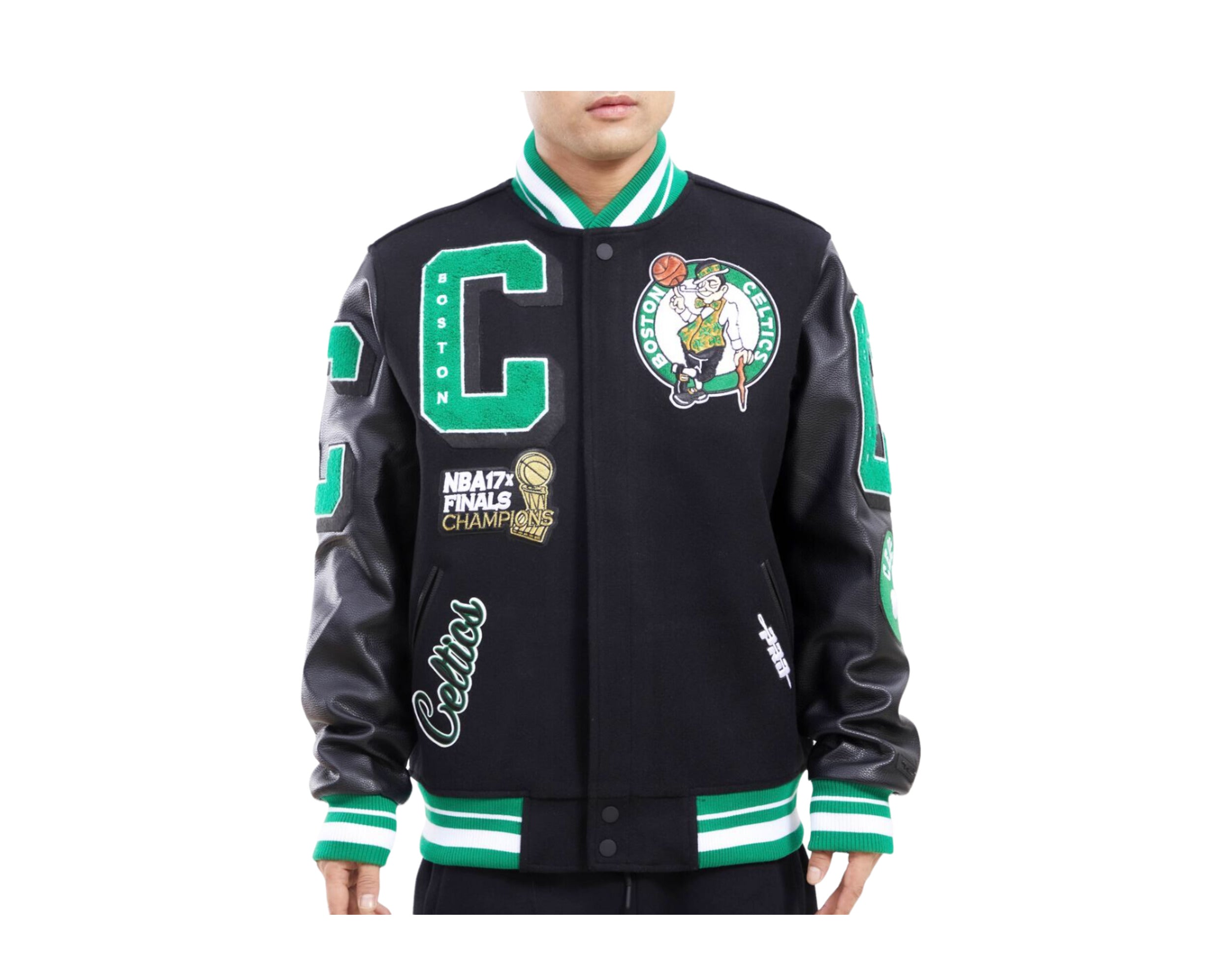 Boston Celtics Pro Standard 17x NBA Finals Champions Mash Up Capsule  Varsity Jacket - Frank's Sports Shop