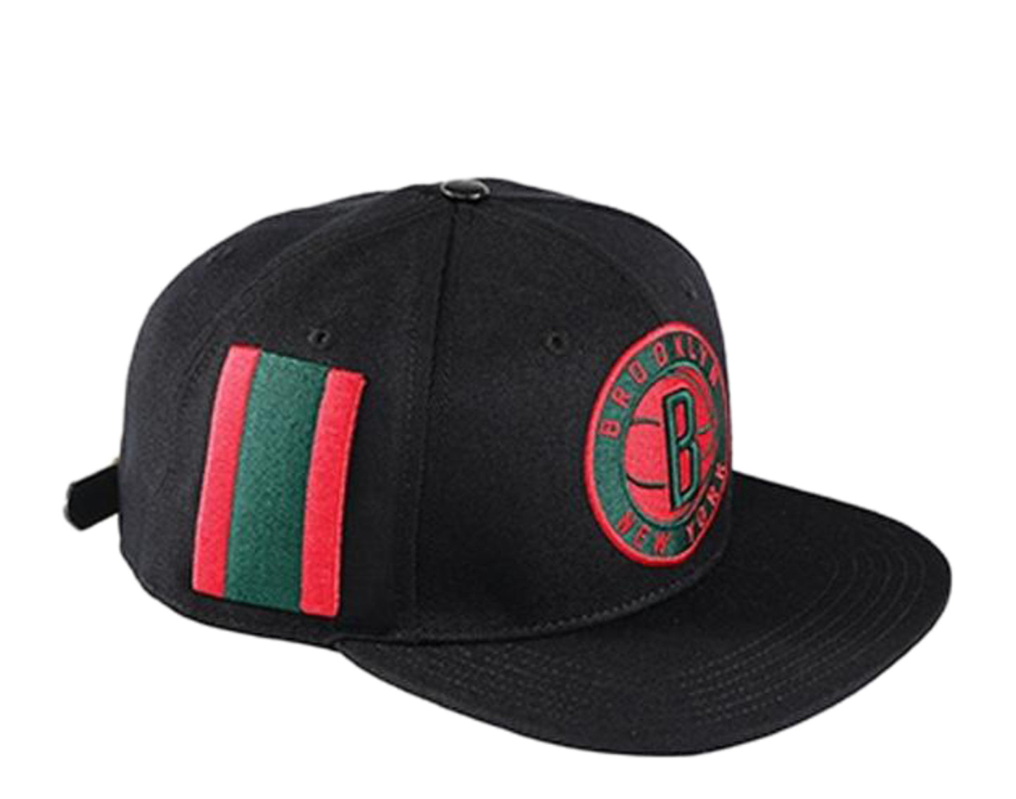 Pro Standard Brooklyn Nets Logo Green-Red Patch Strapback Hat
