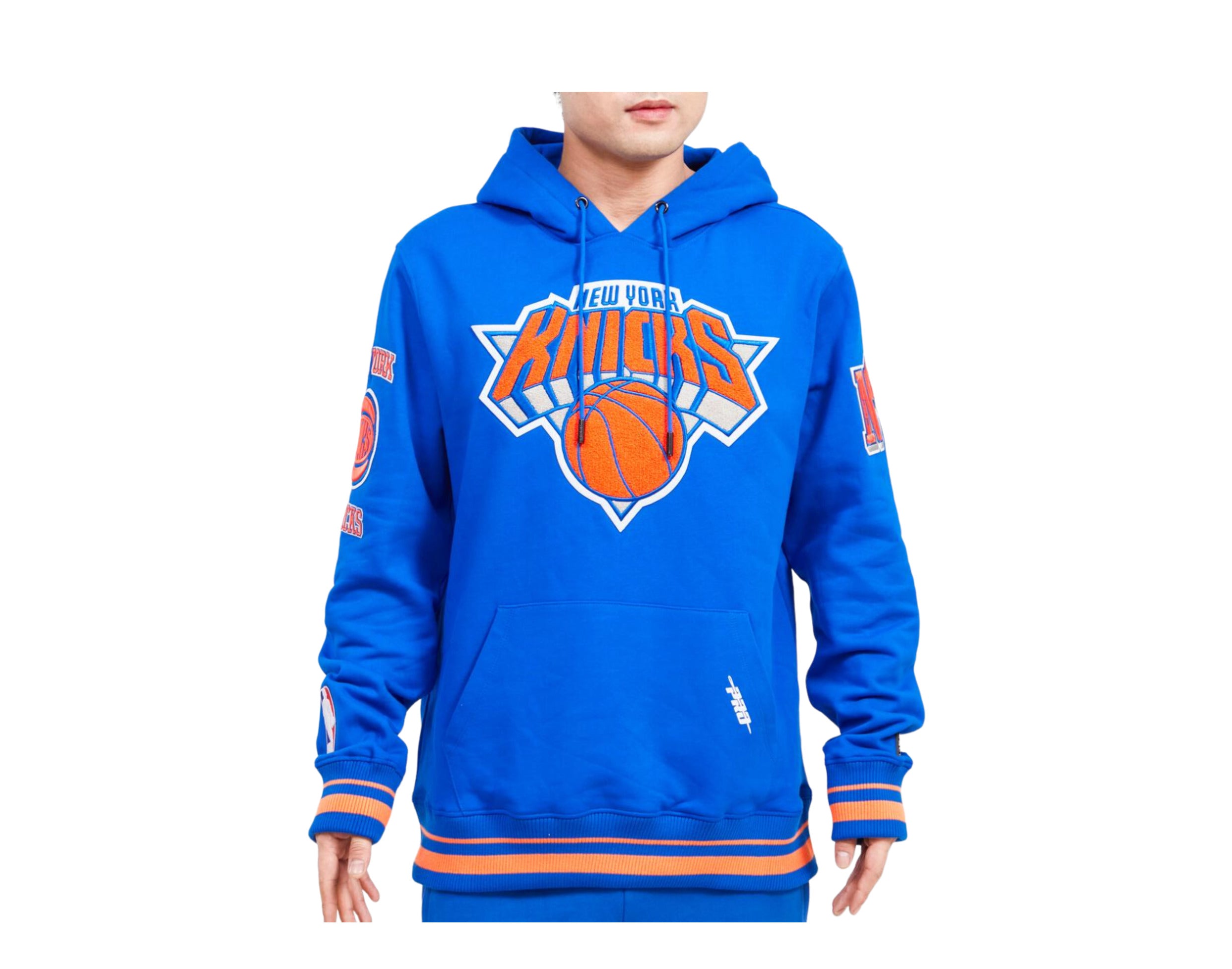 Men's Pro Standard Blue New York Knicks Chenille Pullover Hoodie