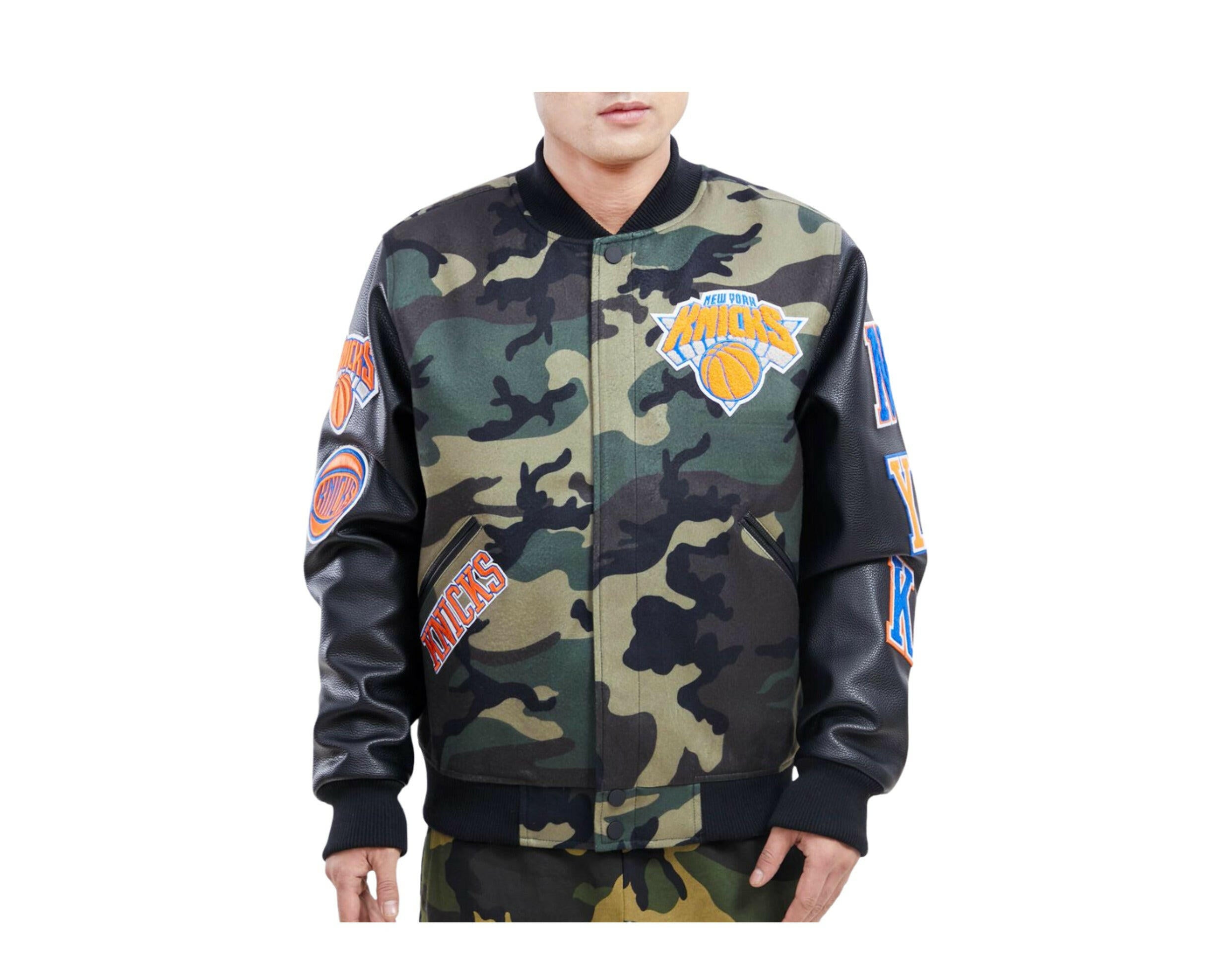Pro Standard NBA New York Knicks Camo Logo Varsity Men's Jacket.