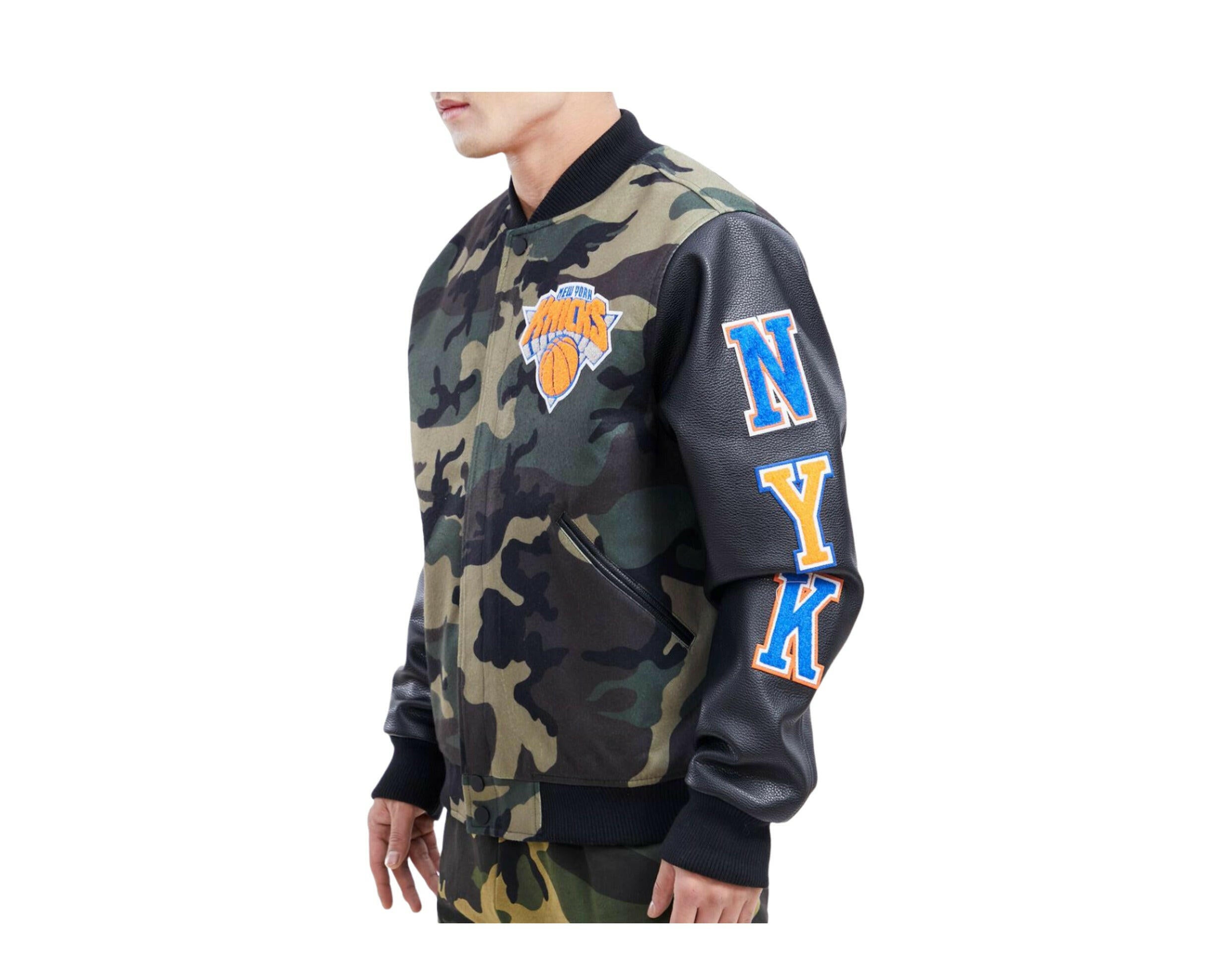 Pro Standard NBA New York Knicks Camo Logo Varsity Men's Jacket.