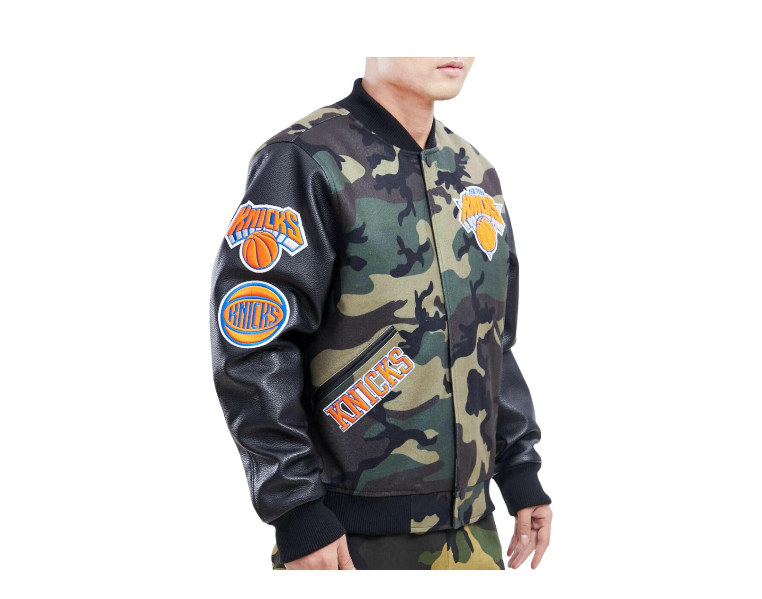 Pro Standard NBA New York Knicks Camo Logo Varsity Men's Jacket.