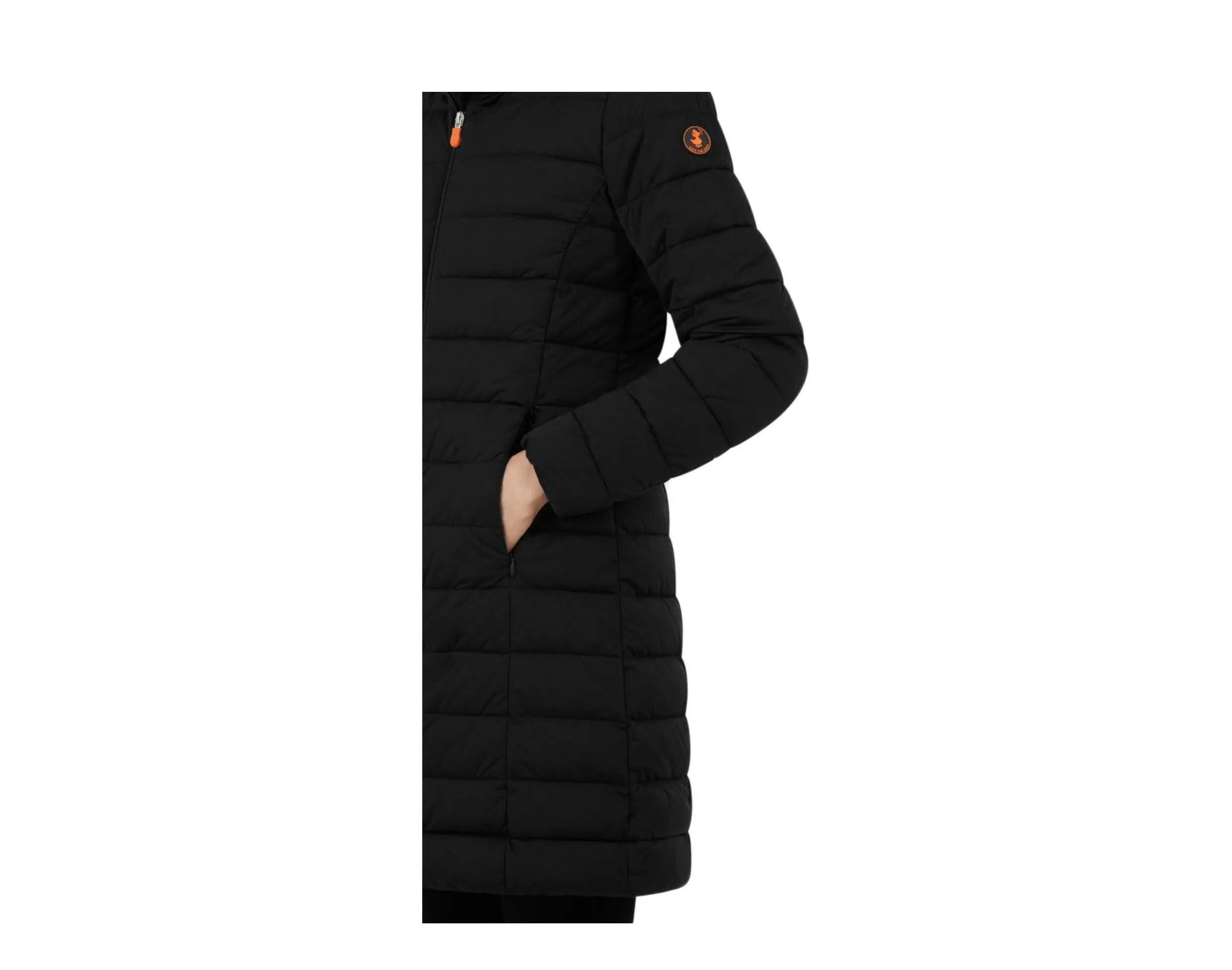 Save The Duck Sold Faux Fur Lined 3/4 Hooded Women's Coat.