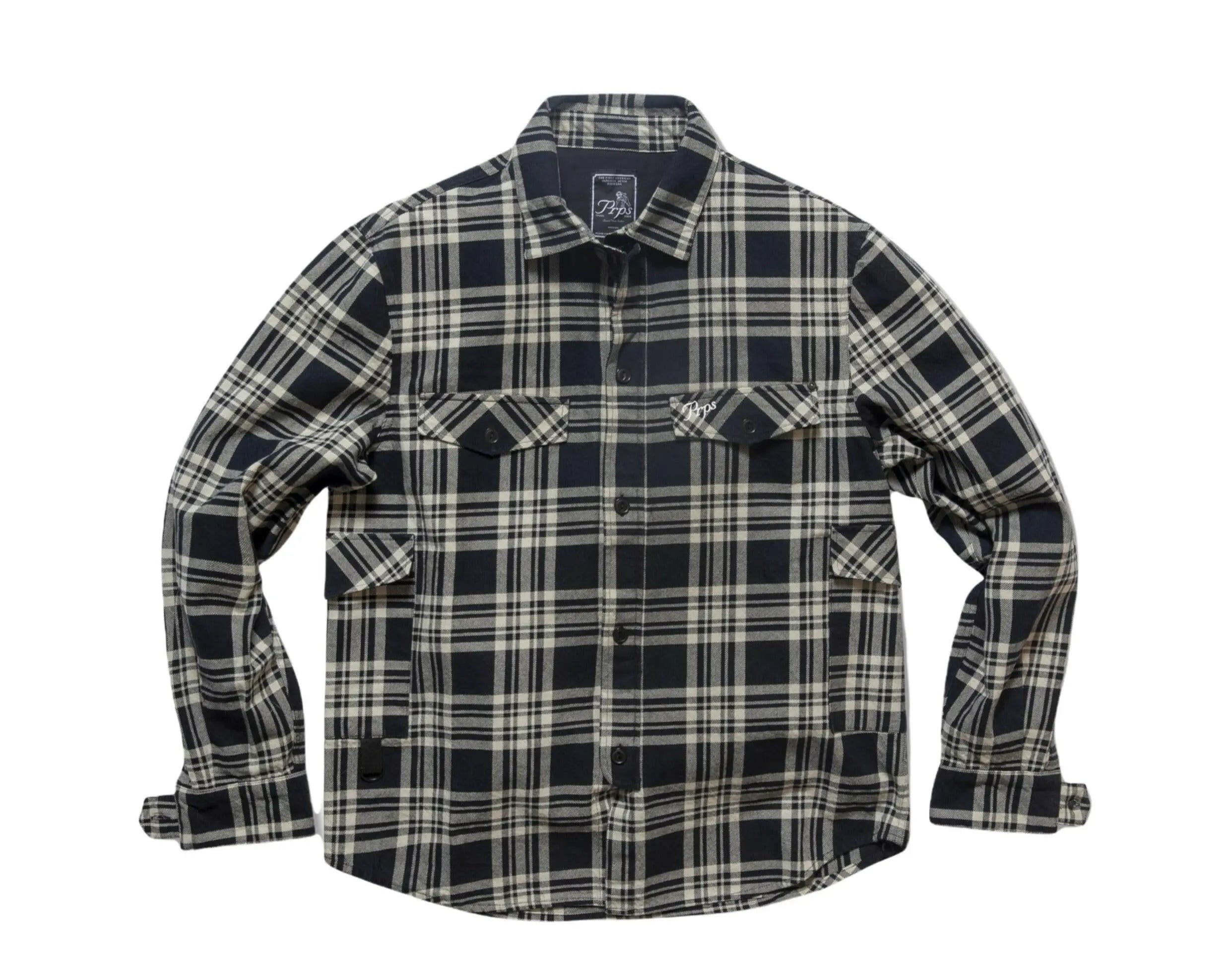 Prps Terrestrial Flannel Plaid Men's Button Down Shirt.