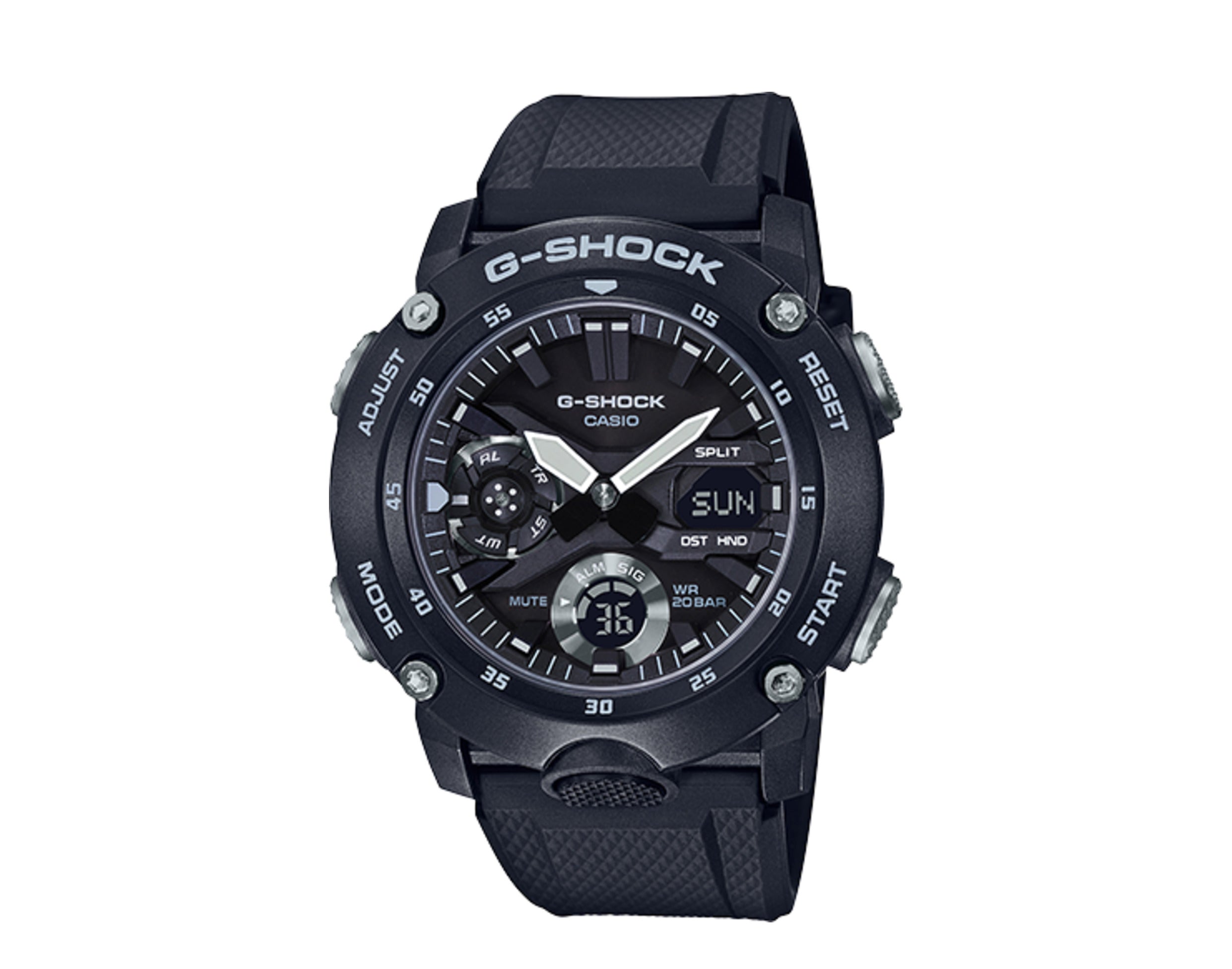 Casio G-Shock GA2000 Front Button Analog-Digital Metal and Resin Men's Watch