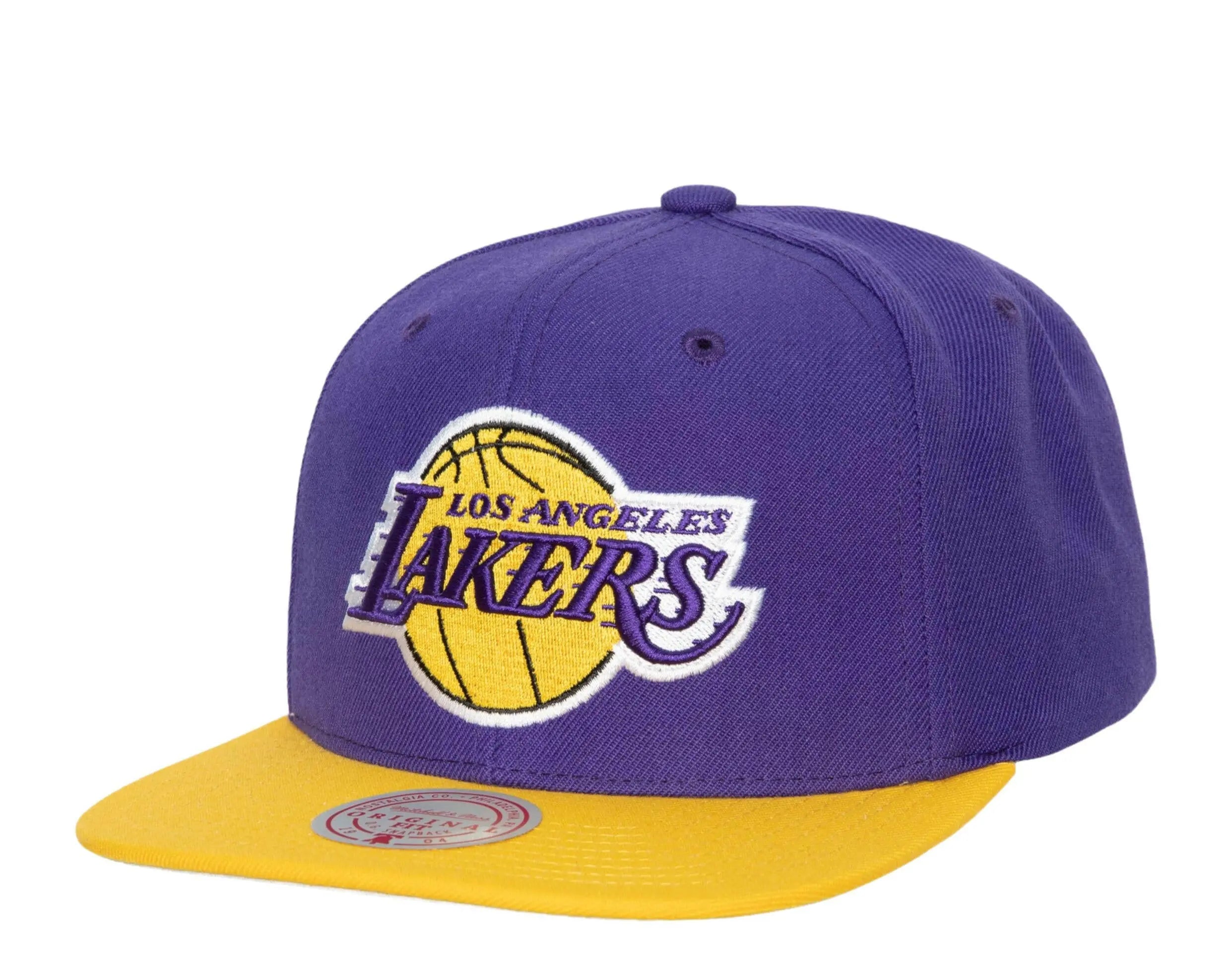 Mitchell & Ness NBA Los Angeles Lakers Team 2 Tone 2.0 Snapback Hat.