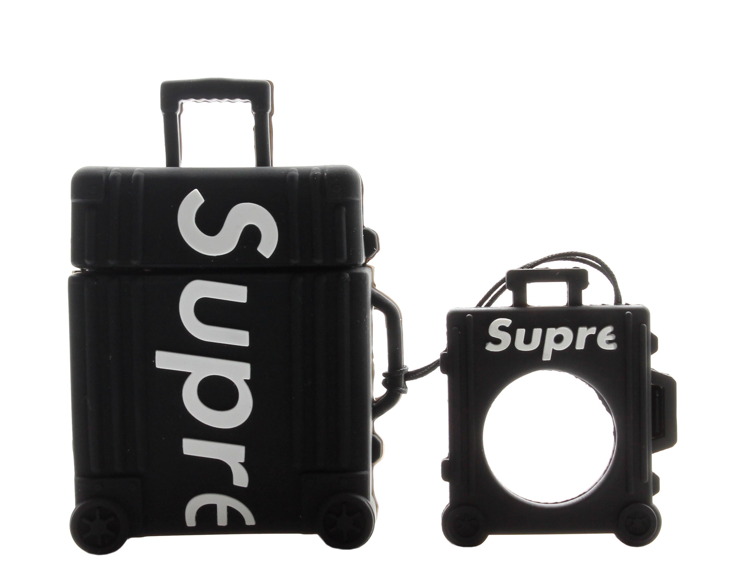 KM Supreme Inspired Suitcase AirPods Case Cover with Ring Holder KMAP1-SUP-BLK